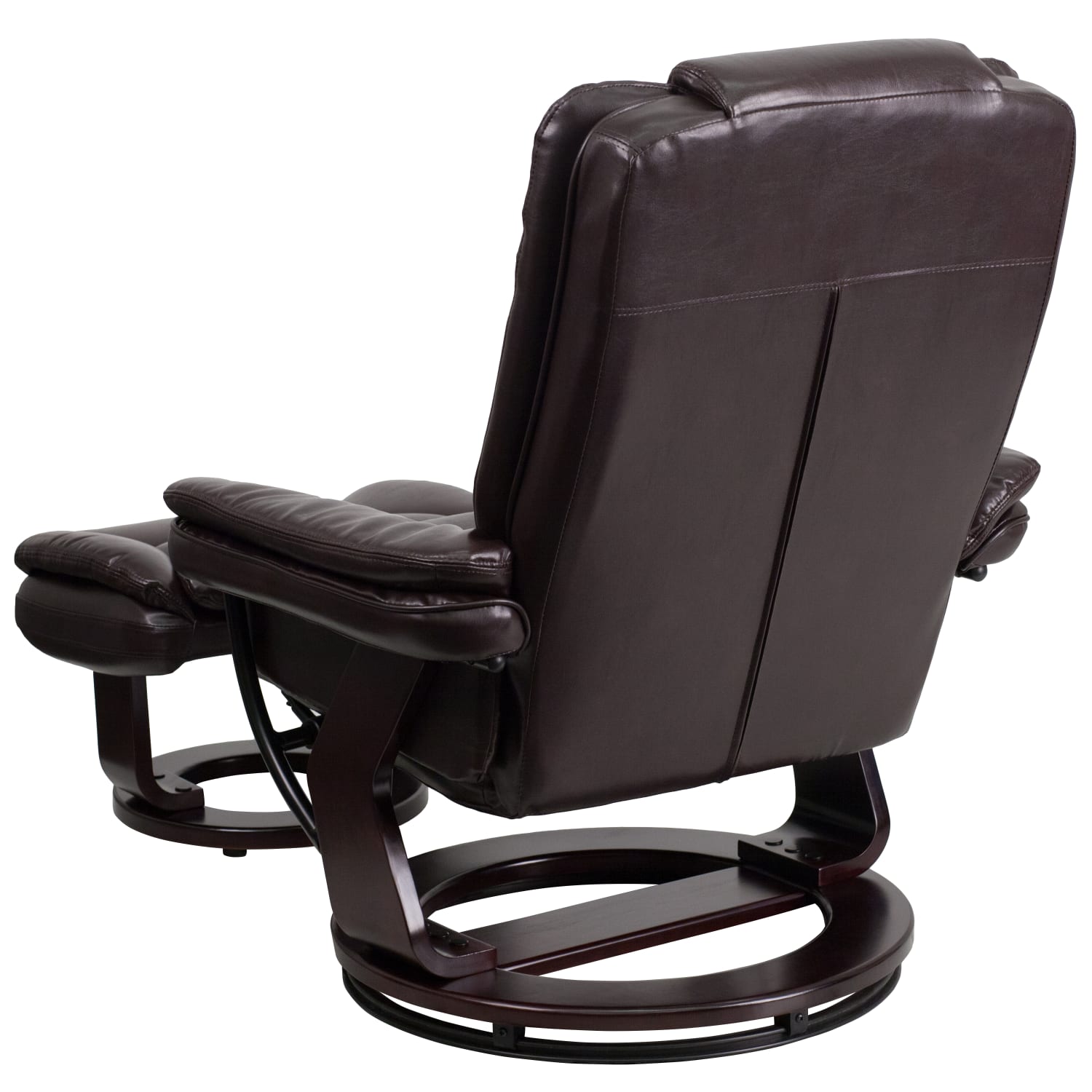Flash Furniture LeatherSoft Faux Leather Recliner And Ottoman, Brown/Mahogany - Image 7