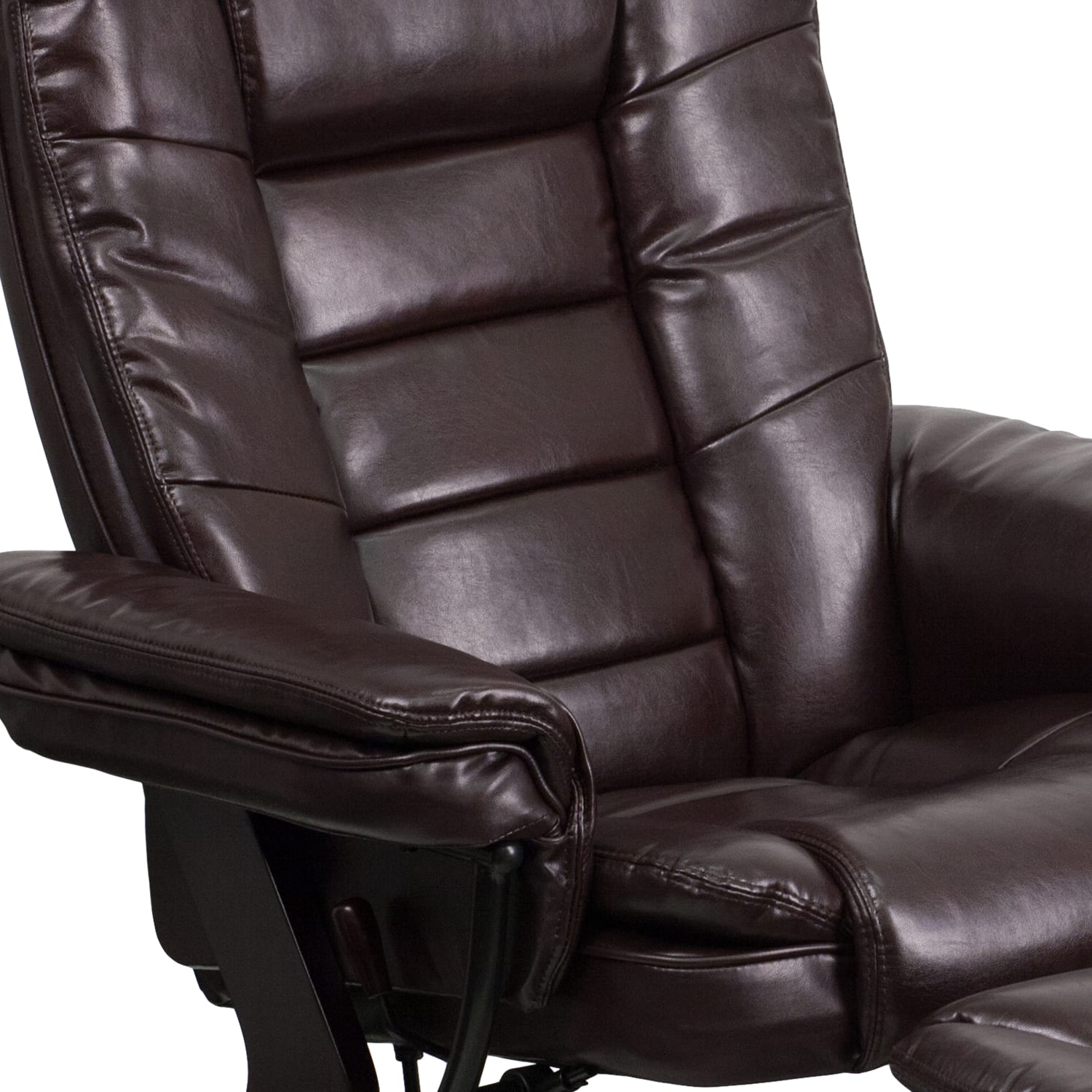 Flash Furniture LeatherSoft Faux Leather Recliner And Ottoman, Brown/Mahogany - Image 11