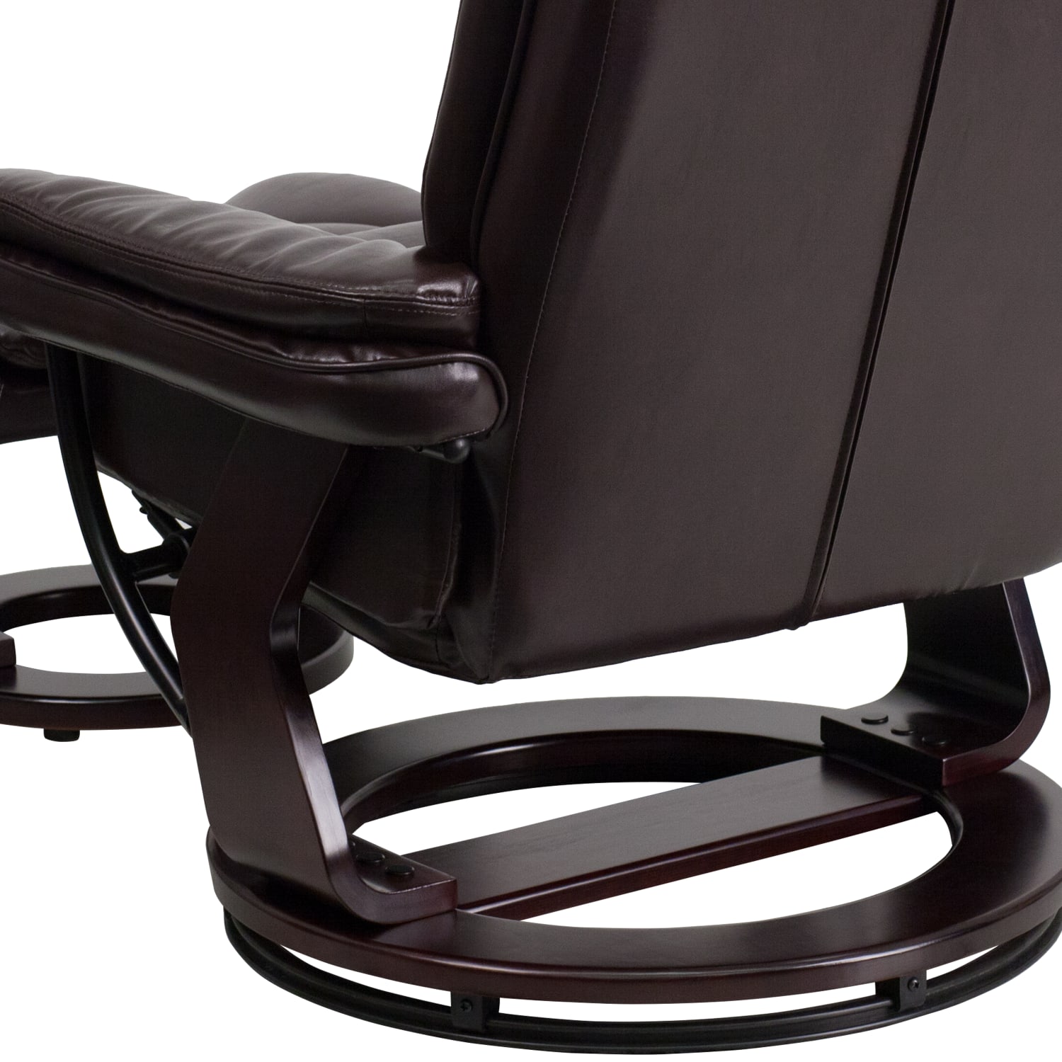 Flash Furniture LeatherSoft Faux Leather Recliner And Ottoman, Brown/Mahogany - Image 13