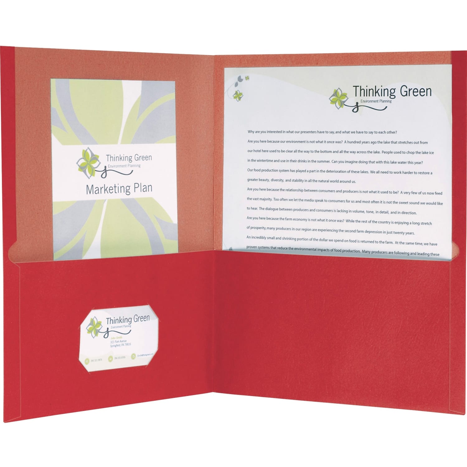 Earthwise by Oxford Twin-Pocket Folder, 95% Recycled, Red, Box Of 25 - Image 3