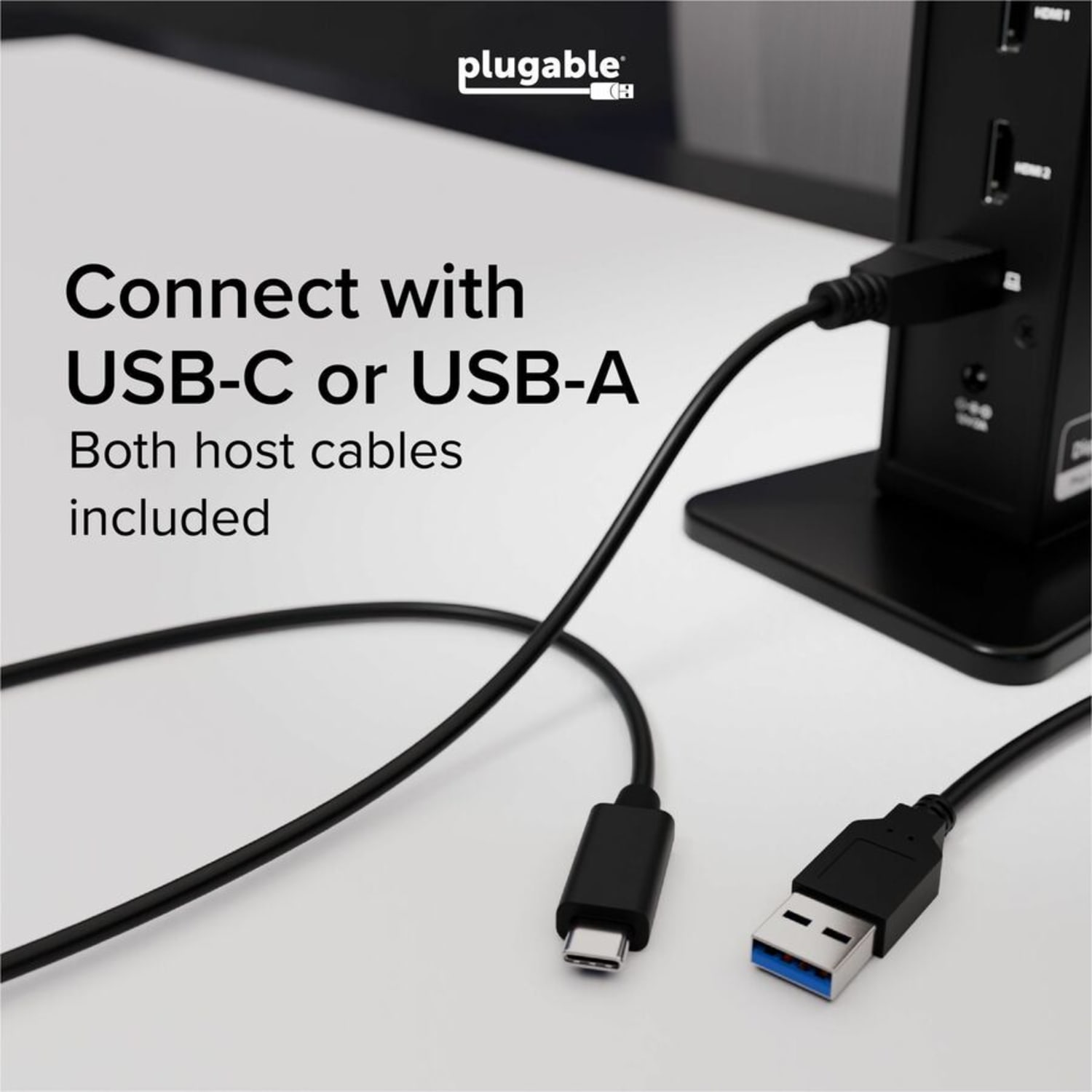 Plugable USB 3.0 and USB-C Universal Laptop Docking Station for Windows and Mac - (Dual Video HDMI, Gigabit Ethernet, Audio, 6 USB Ports) - Image 5
