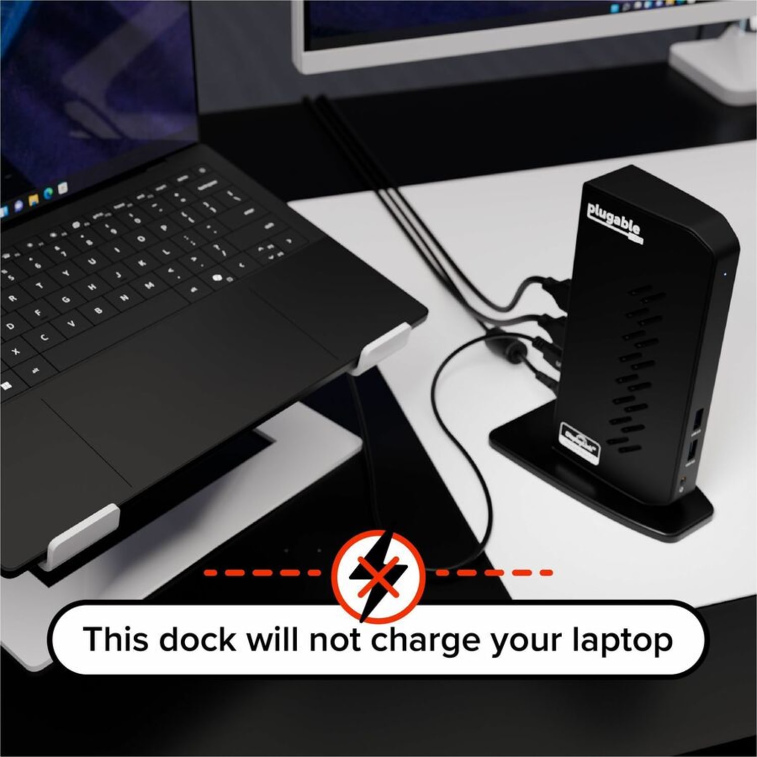 Plugable USB 3.0 and USB-C Universal Laptop Docking Station for Windows and Mac - (Dual Video HDMI, Gigabit Ethernet, Audio, 6 USB Ports) - Image 6