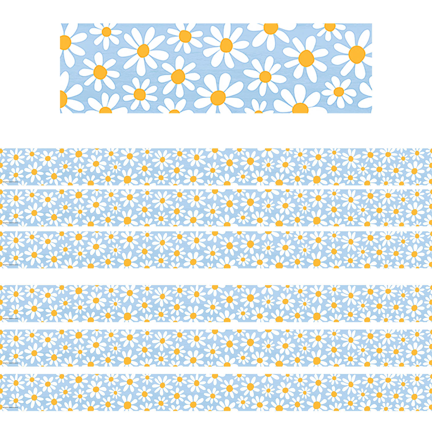 Teacher Created Resources Straight Border Trim, Daisies, 35ft Per Pack, Set Of 6 Packs