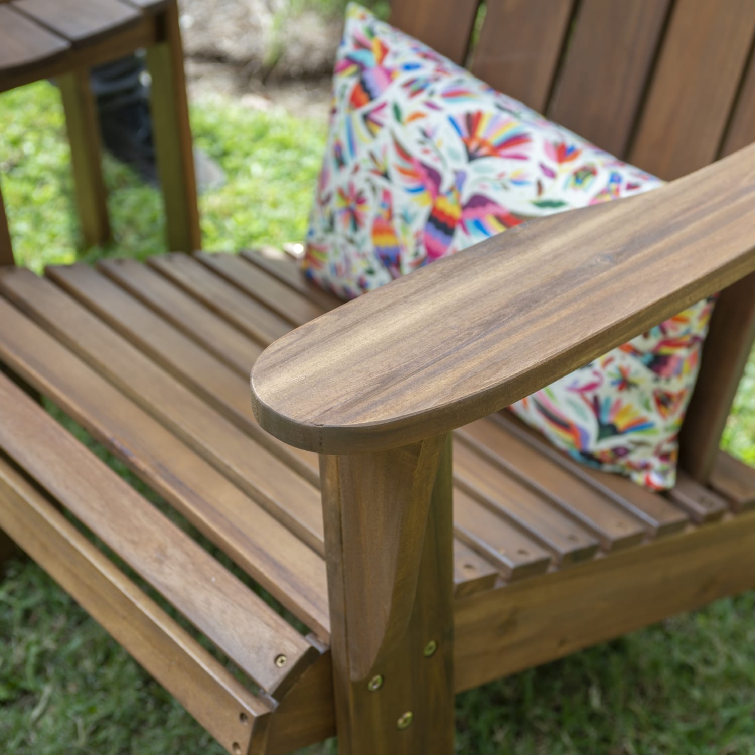 Linon Troy Adirondack Outdoor Chair Teak PopularChairscom Linon Troy Adirondack Outdoor Chair Teak PopularChairscom