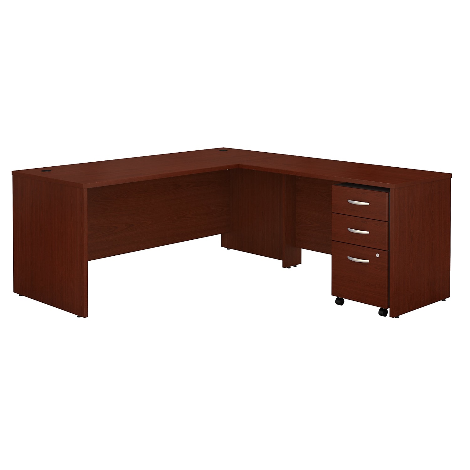 Bush Business Furniture 72W L-Shaped Corner Desk With 48W Return And Mobile File Cabinet, Mahogany, Standard Delivery - Image 3
