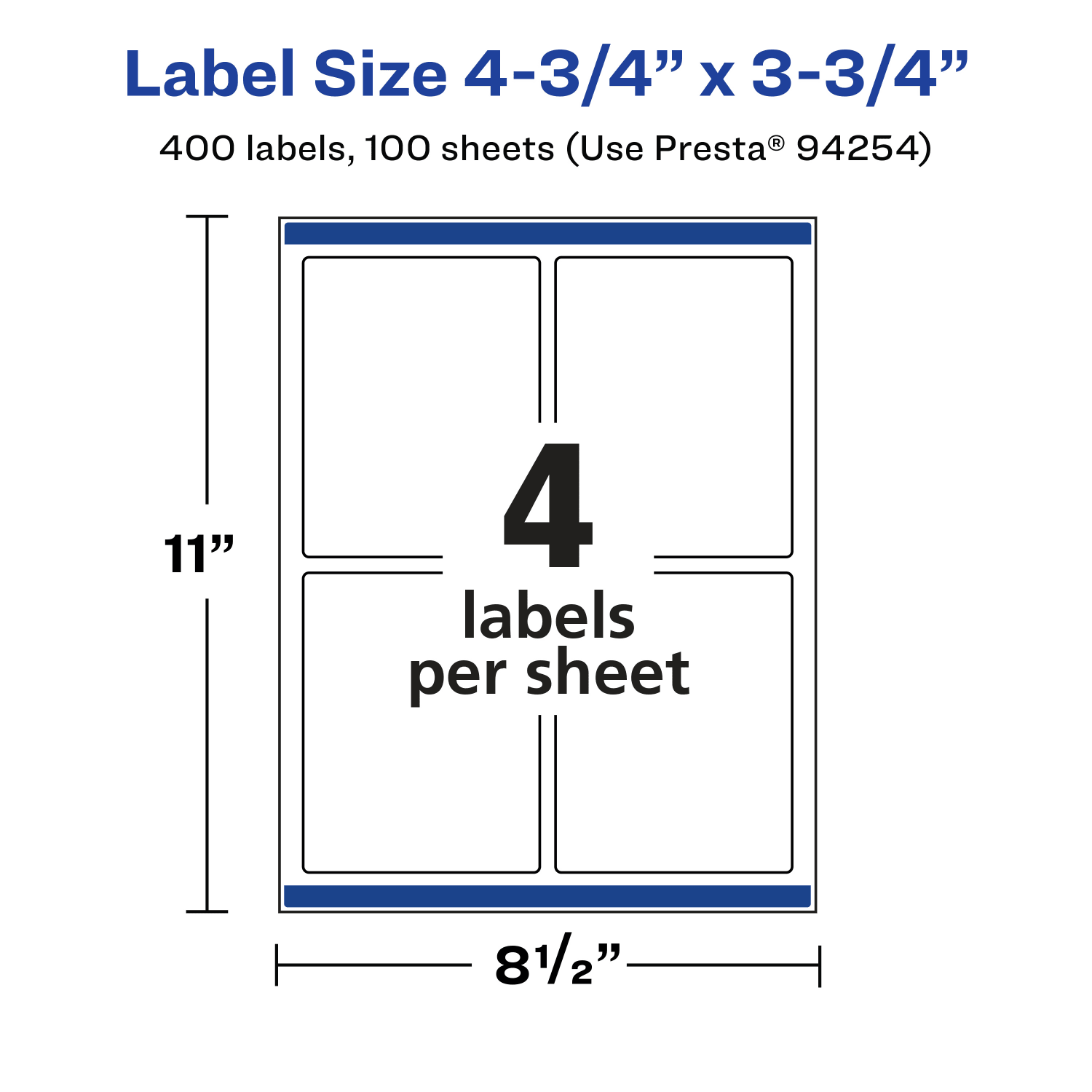 Avery Removable Labels With Sure Feed, 94254-RMP100, Rectangle, 4-3/4in x 3-3/4in, White, Pack Of 400 Labels - Image 6