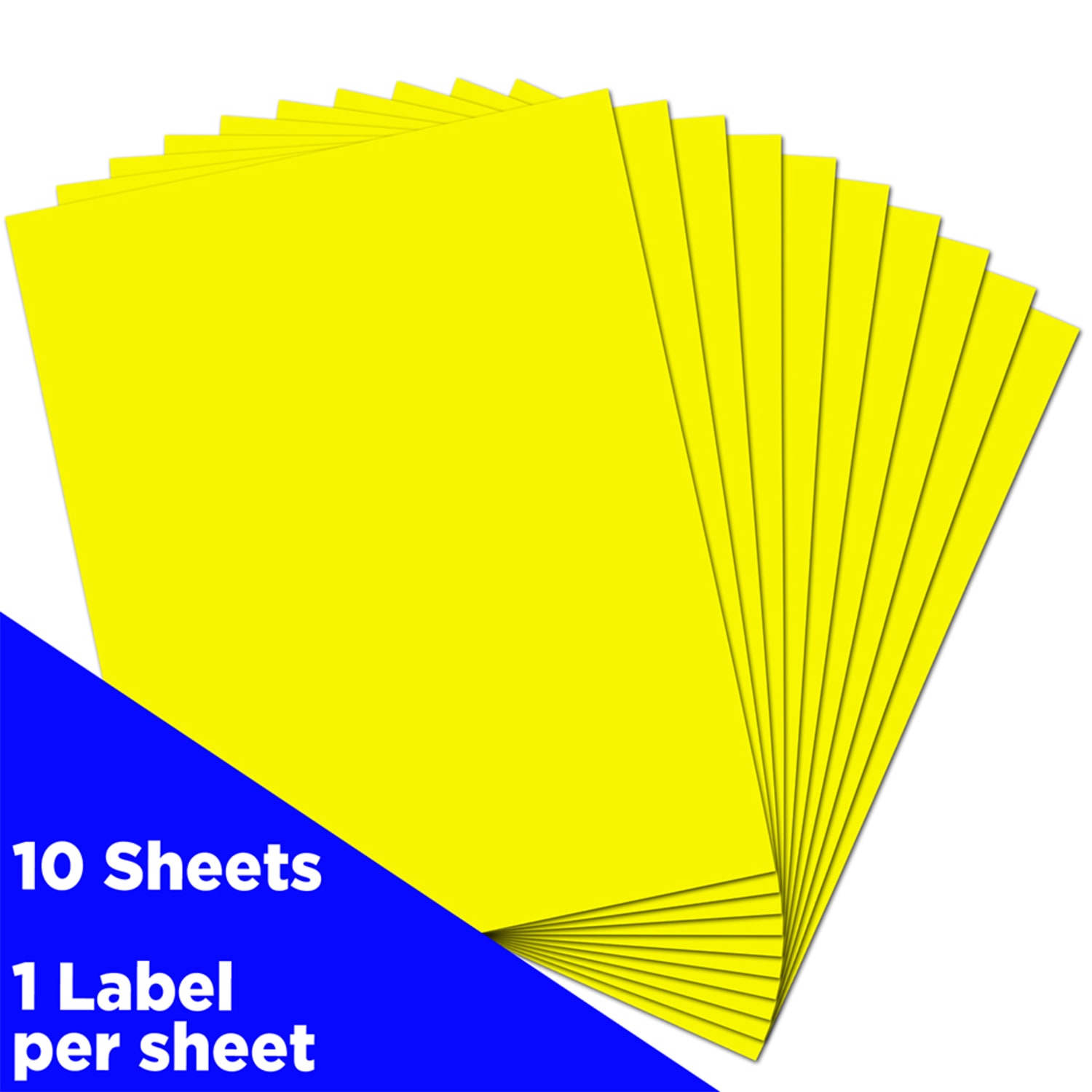 JAM Paper Full-Page Mailing And Shipping Labels, Rectangle, 8 1/2in x 11in, Neon Yellow, Pack Of 10 - Image 3