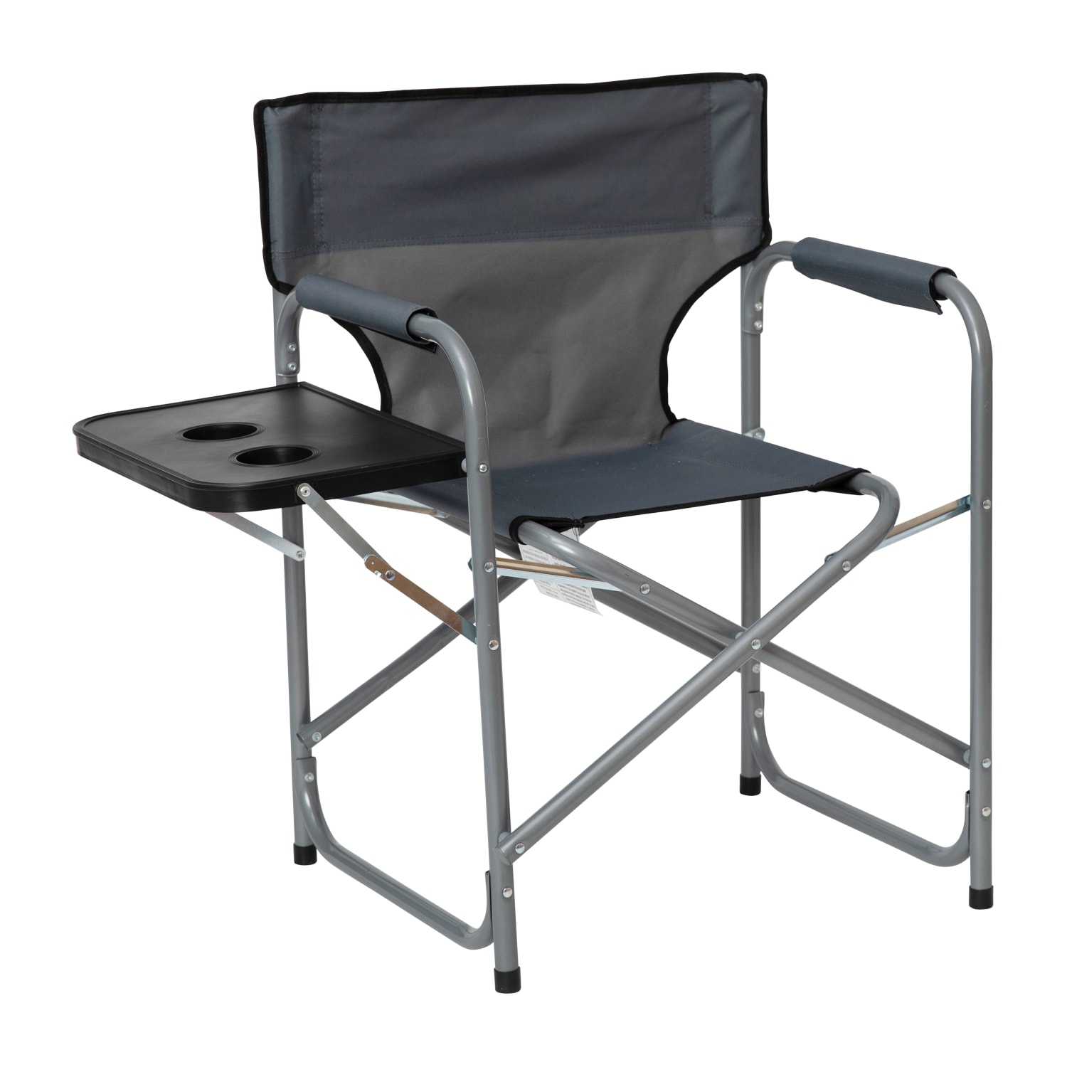 Flash Furniture Folding Directors Camping Chair With Side Table And Cup Holder, Gray - Image 3