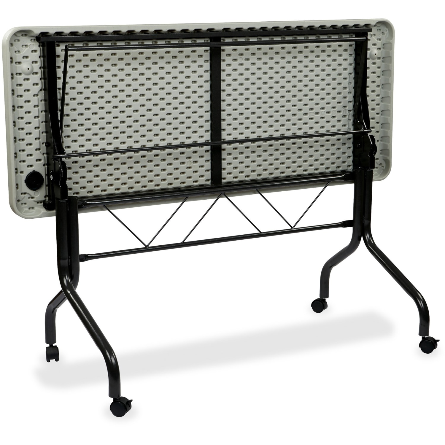 Office Star Work Smart Resin Multi-Purpose Flip Table With Locking Casters, 29-1/4inH x 47-3/4inW x 24inD - Image 6