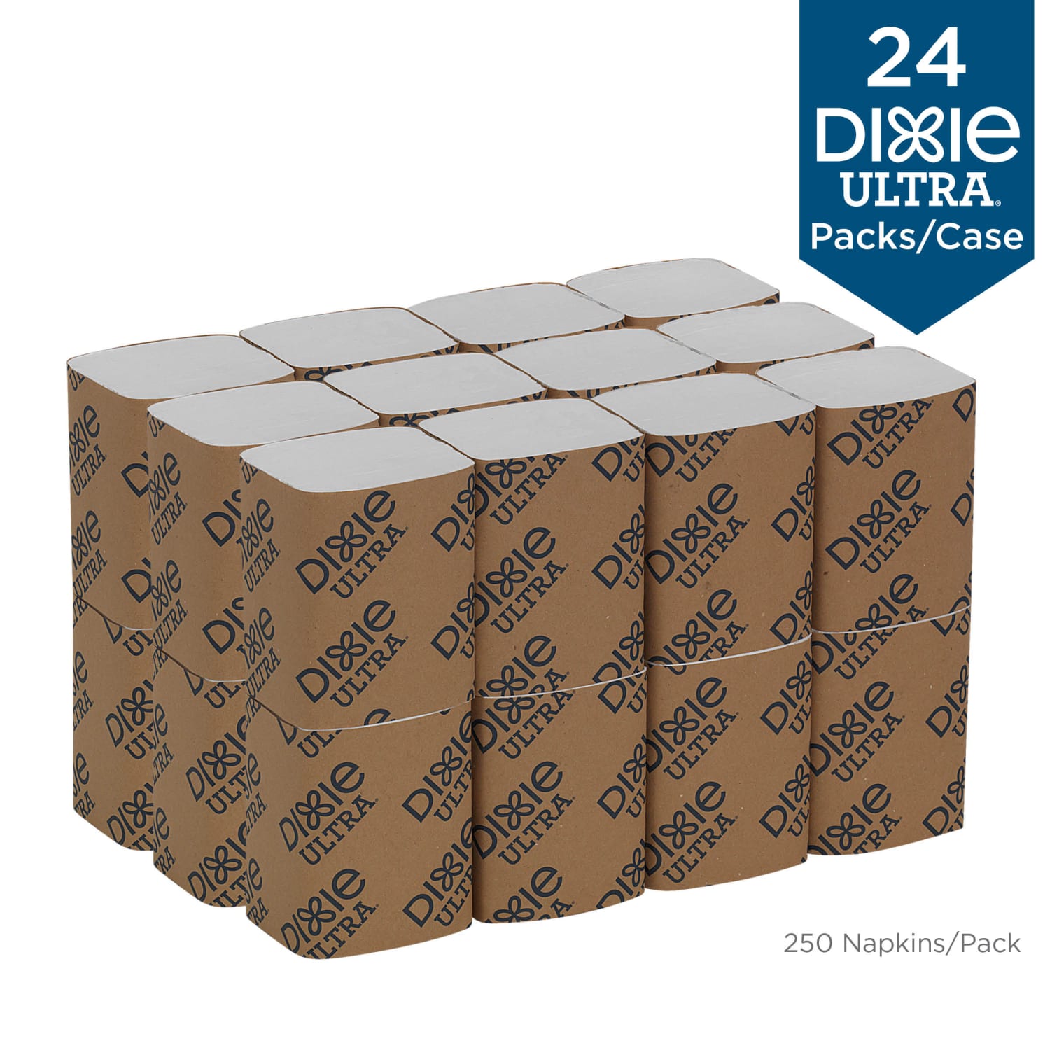 Georgia-Pacific Dixie Ultra 2-Ply Interfold Napkin Dispenser Refills, 6-1/2in x 5in, White, 250 Napkins Per Pack, Case Of 24 Packs - Image 5