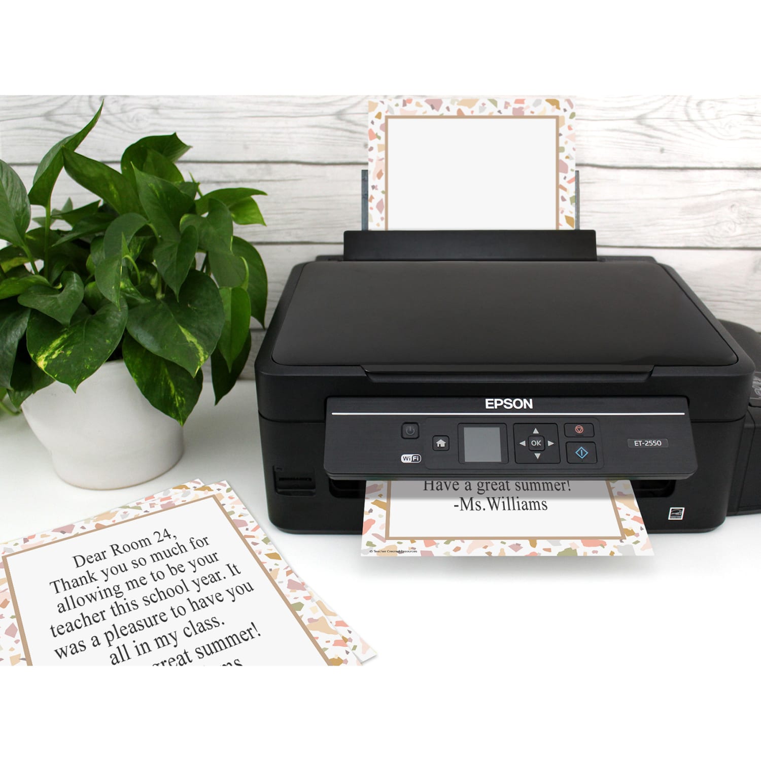 Teacher Created Resources Computer Paper, 8-1/2in x 11in, Terrazzo Tones, 50 Sheets Per Pack, Bundle Of 6 Packs - Image 4