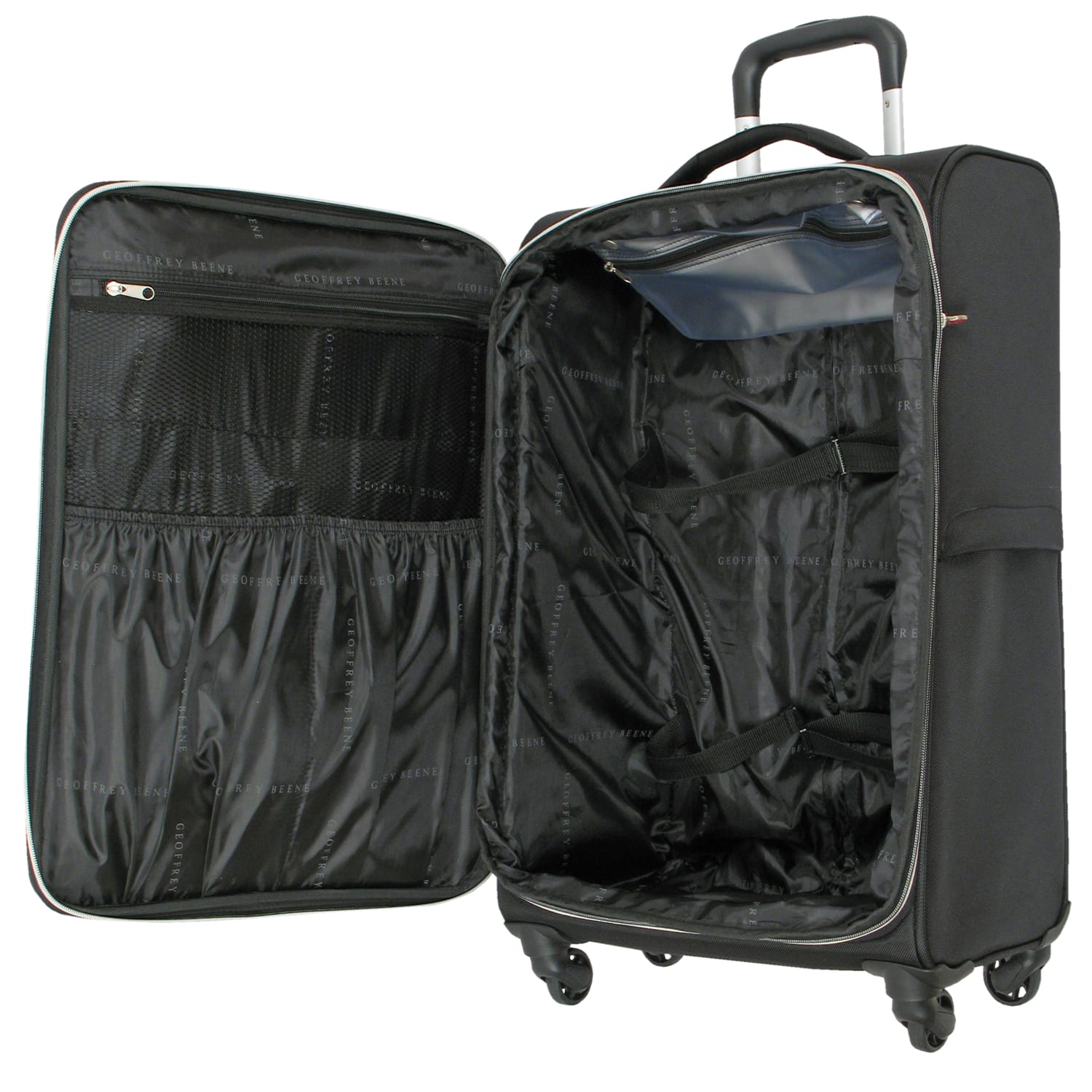 Geoffrey Beene Midnight Fabric Rolling 3-Piece Luggage Set, Black - Image 6