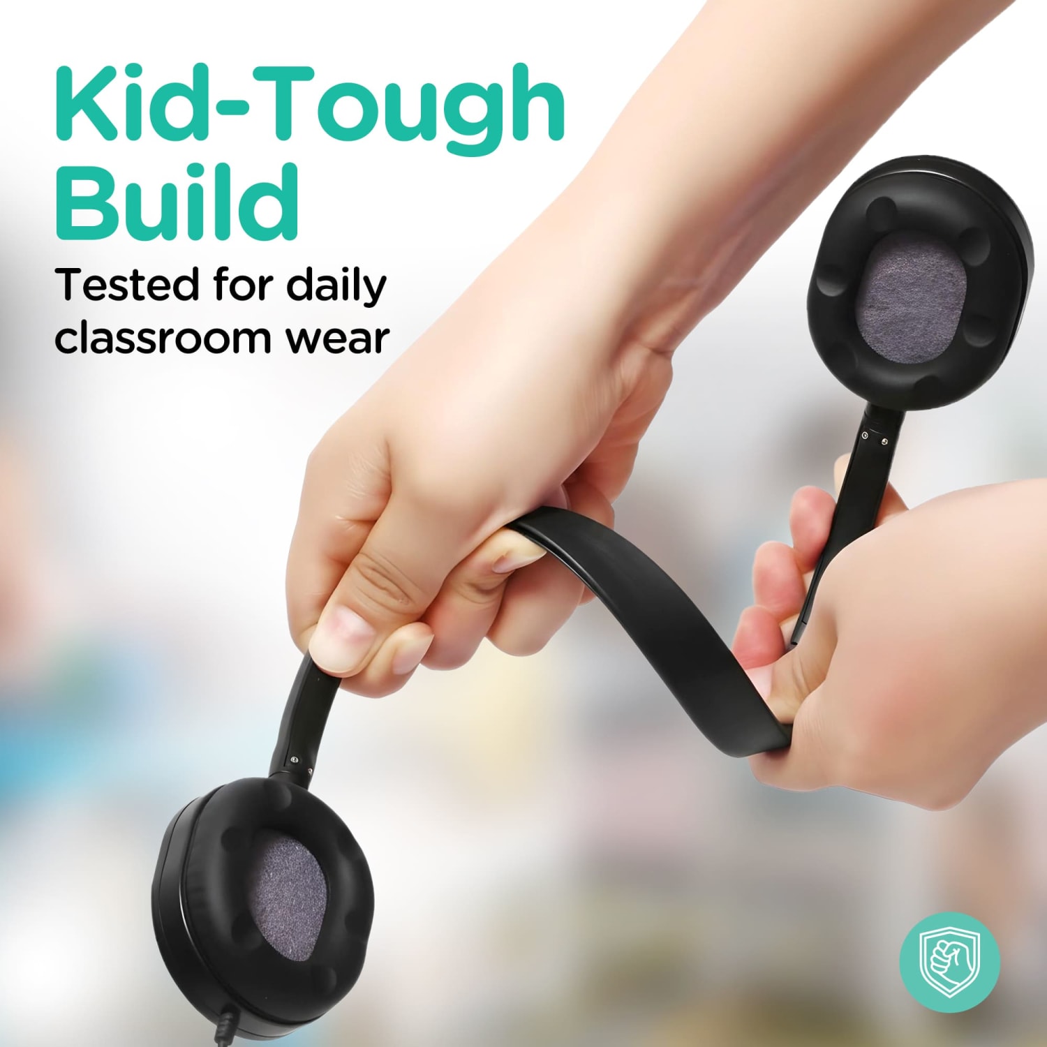 VentureX K22 Wired Kids Headset, 3.5mm/USB-A/Stereo, Black, Total Qty 1 - Image 6