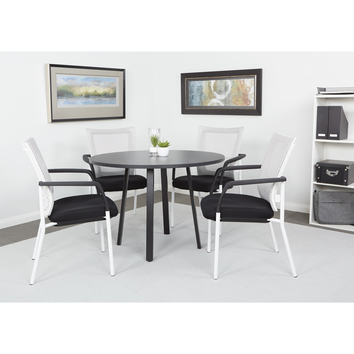 Office Star Prado Round Conference Table, 29-1/2inH x 42inW x 42inD, Black - Image 3