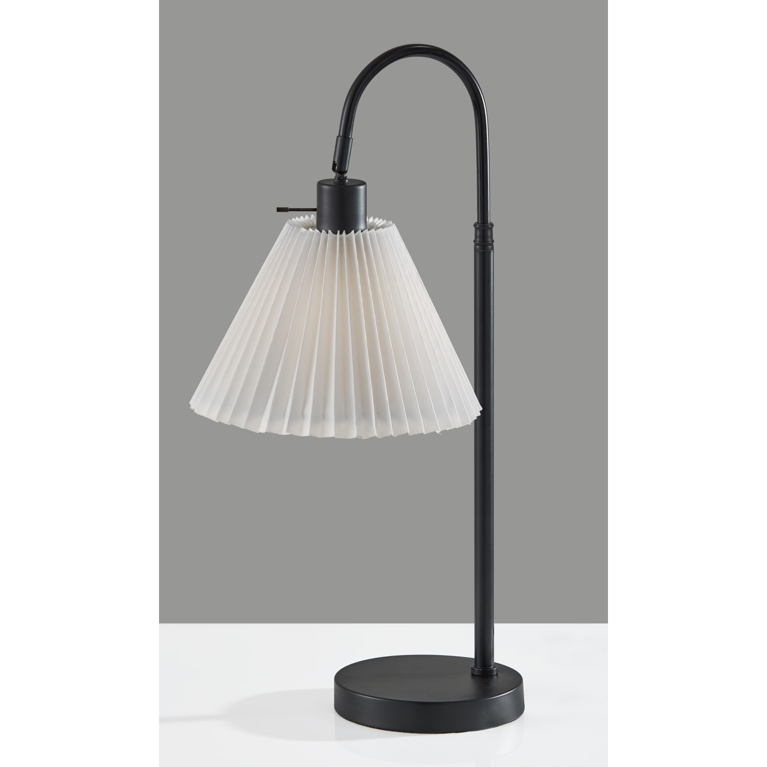 Adesso Thalia Table Lamp, Black/White Fabric Shade - Image 5