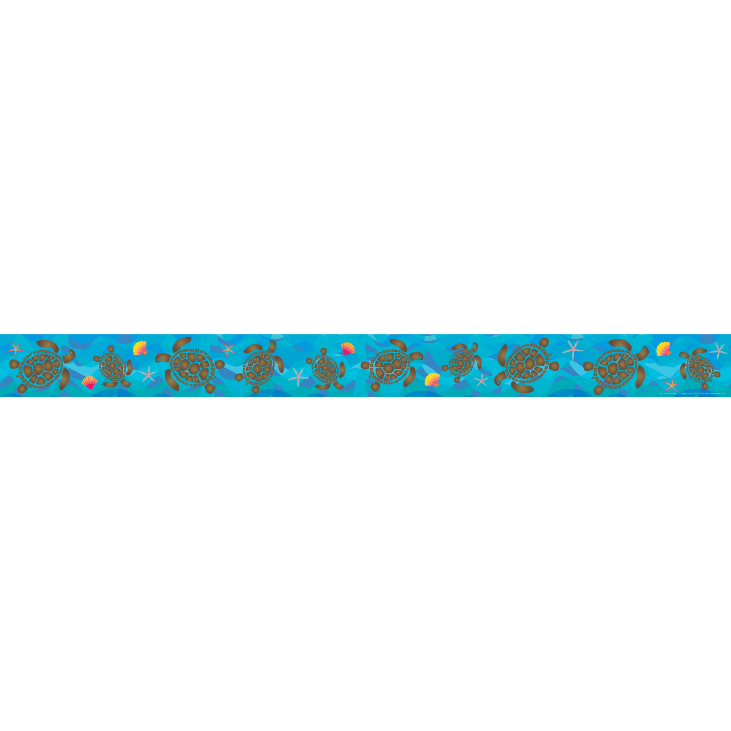 Barker Creek Double-Sided Straight-Edge Border Strips, Kai Ola Sea Turtles, 3in x 35in, Set Of 12 Strips - Image 3