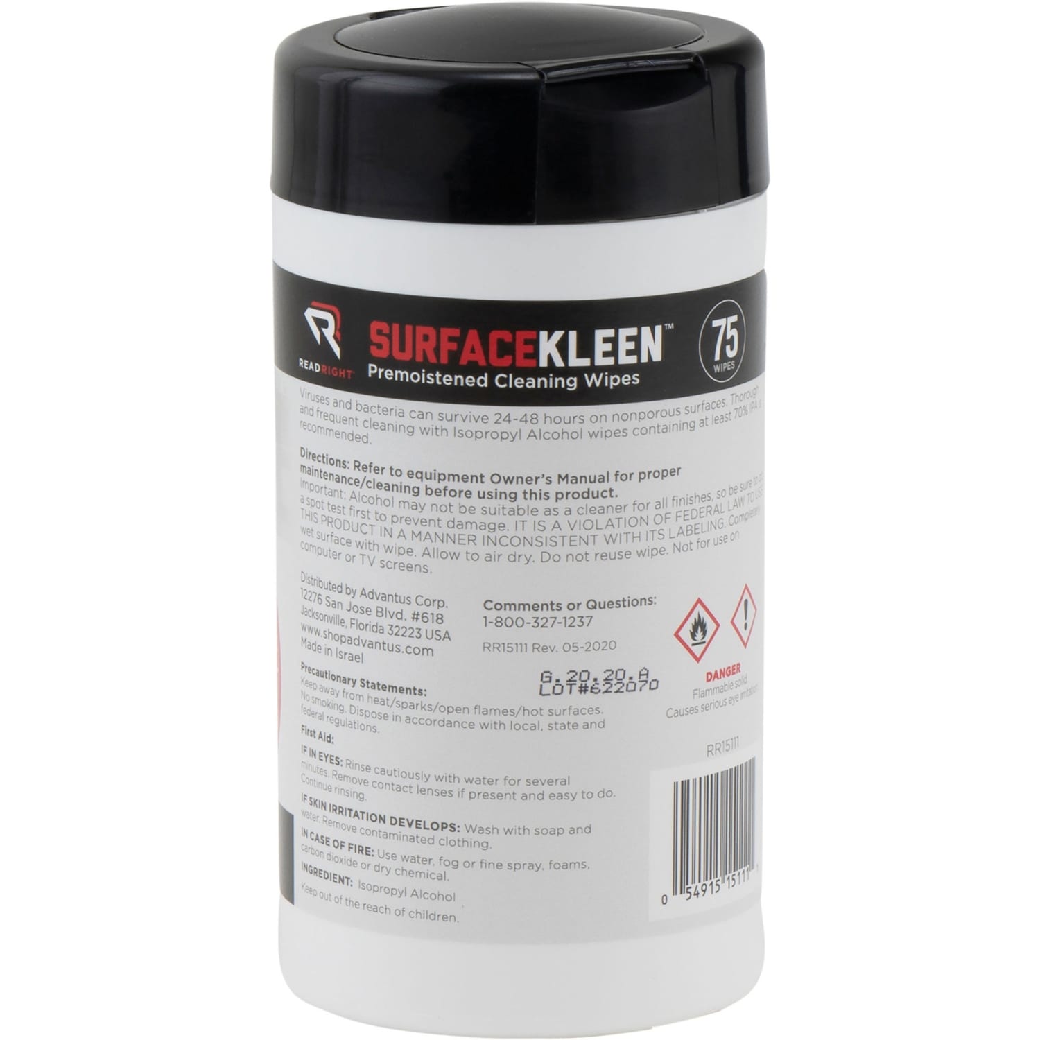 Advantus SurfaceKleen - Cleaning wipes - disposable - isopropyl alcohol - 75 sheets - Image 5