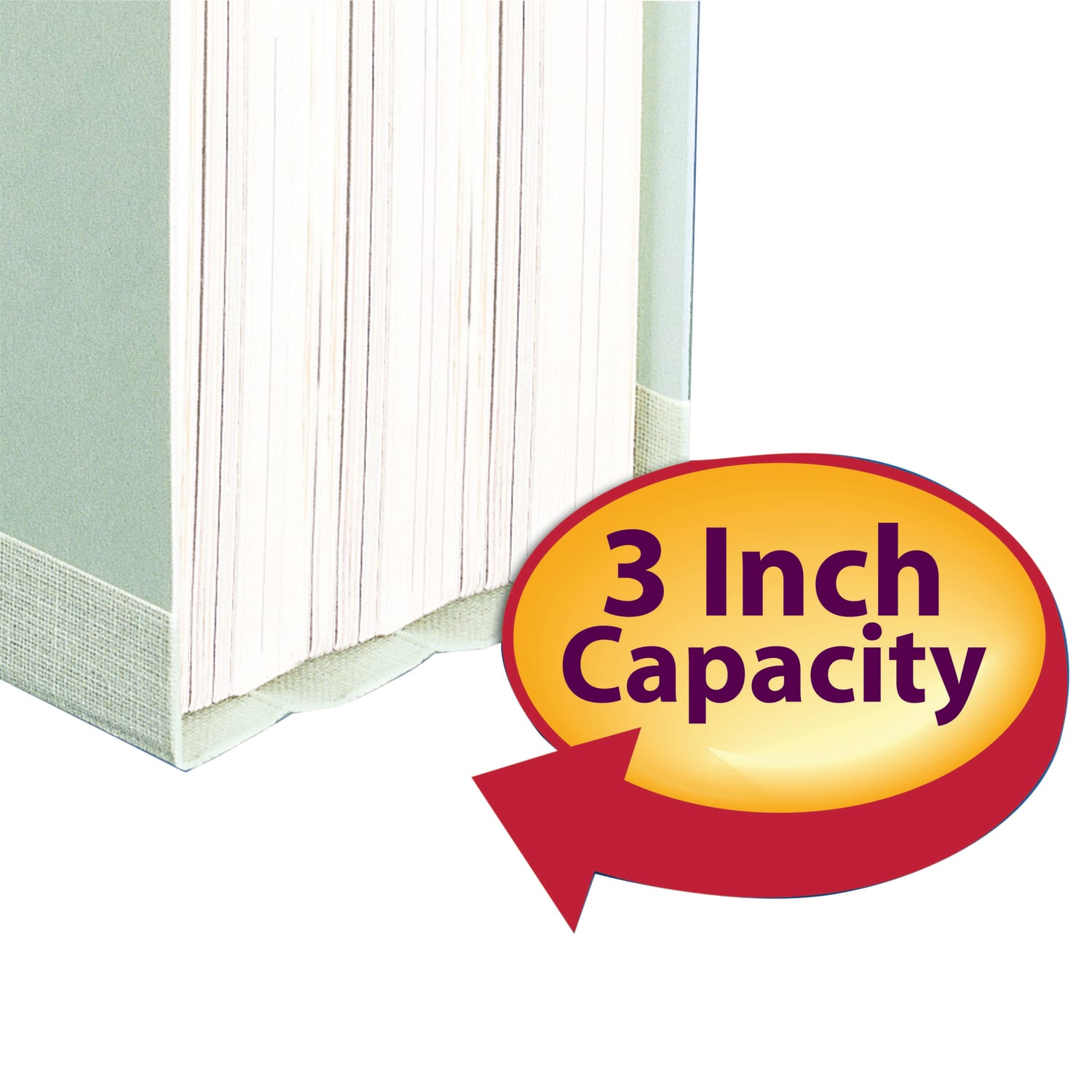 Smead Pressboard Fastener Folders With SafeSHIELD Coated Fasteners, 3in Expansion, Letter Size, 100% Recycled, Gray/Green, Box Of 25 - Image 5