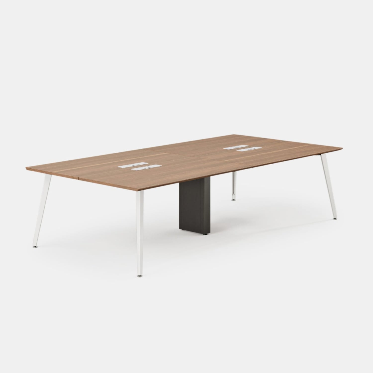 Branch Furniture Quad Computer Desk, Walnut/White - Image 3