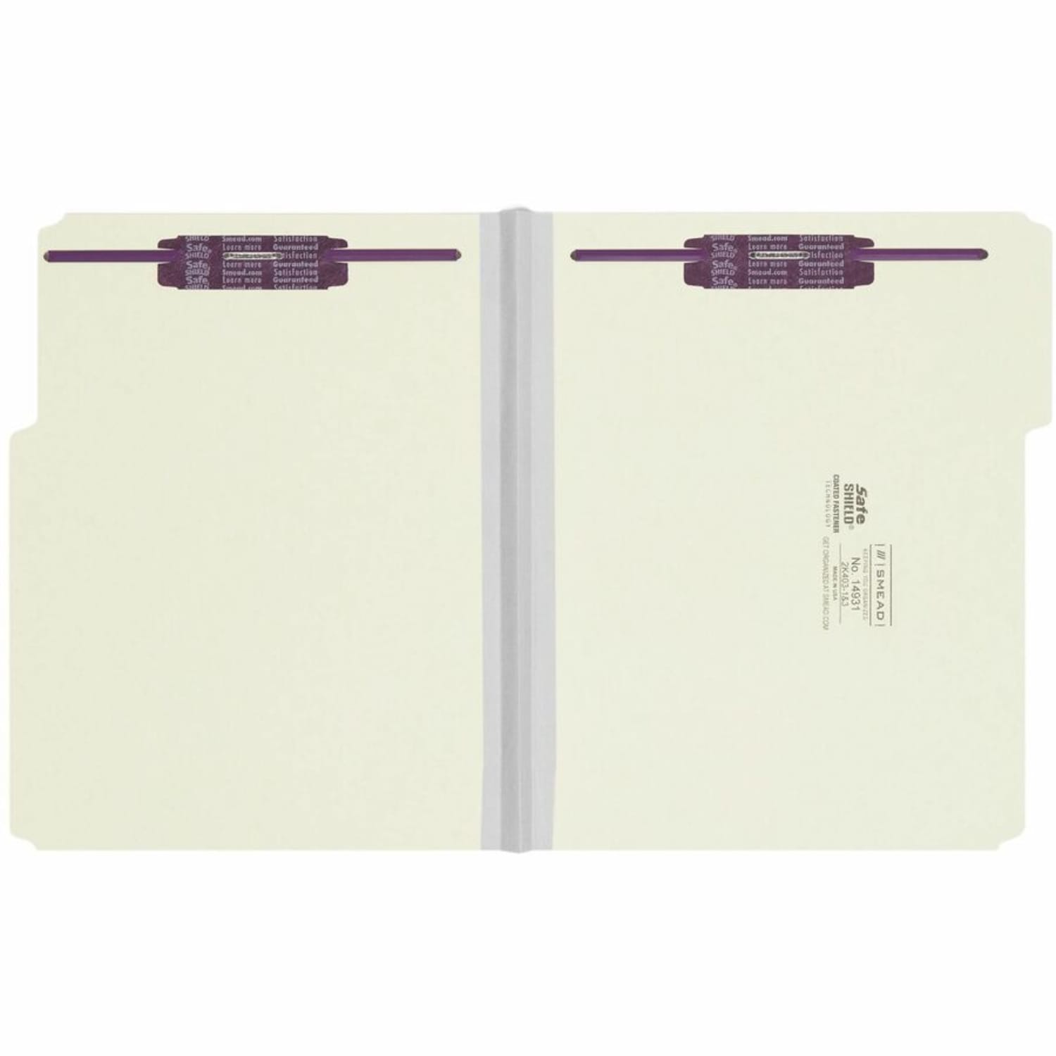 Smead Pressboard Fastener Folders With SafeSHIELD Fasteners, 1in Expansion, Letter Size, 100% Recycled, Gray/Green, Box Of 25 - Image 6