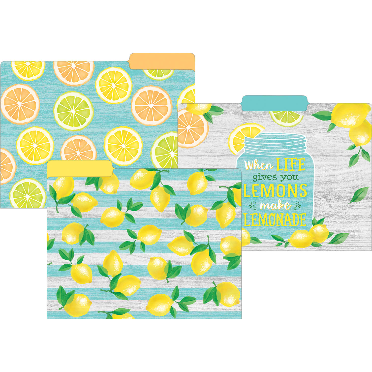 Teacher Created Resources File Folders, Lemon Zest, 8-1/2in x 11in, Multicolor, 12 Folders Per Pack, Set Of 2 Packs - Image 3