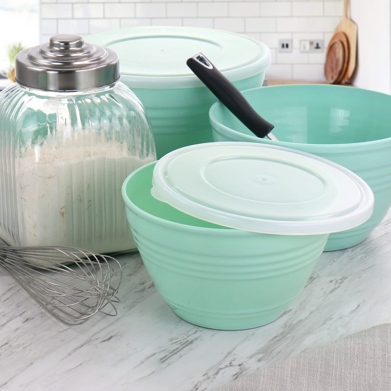 Martha Stewart 8-Piece Bowl Set, Turquoise - Image 3