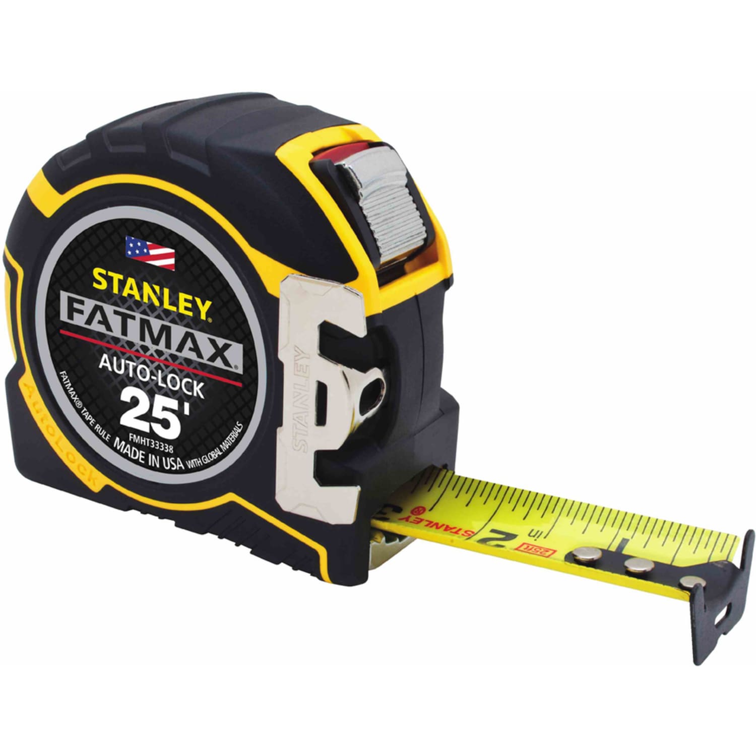 Stanley 25 ft. Fatmax Auto-Lock Tape Measure - 25 ft Length x 1.3in Width - Imperial Measuring System - Yellow, Black - Image 4