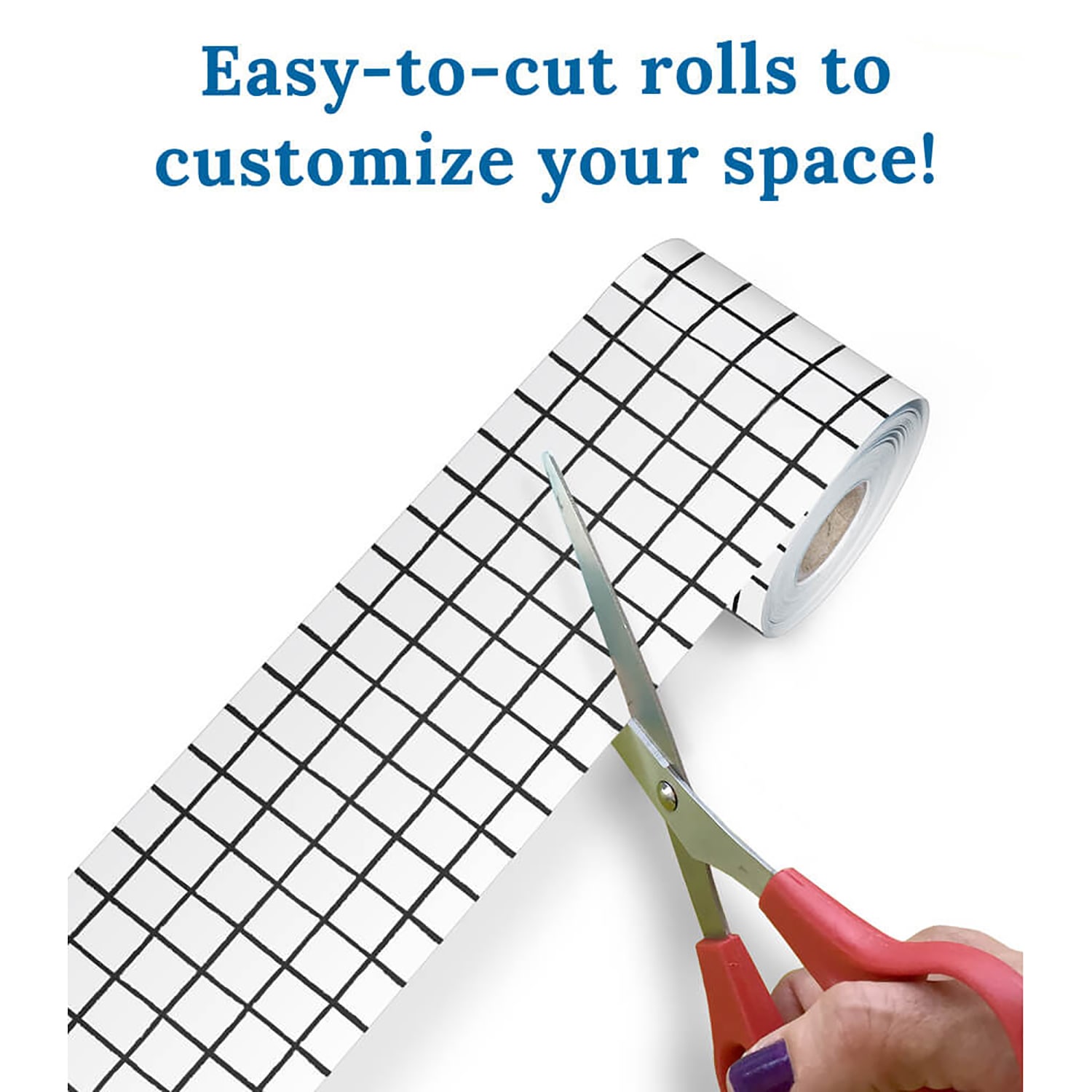Carson Dellosa Rolled Straight Bulletin Board Borders, Happily Ever Elementary Creatively Inspired Black & White Grid, 65ft Per Roll, Pack Of 3 Rolls - Image 6