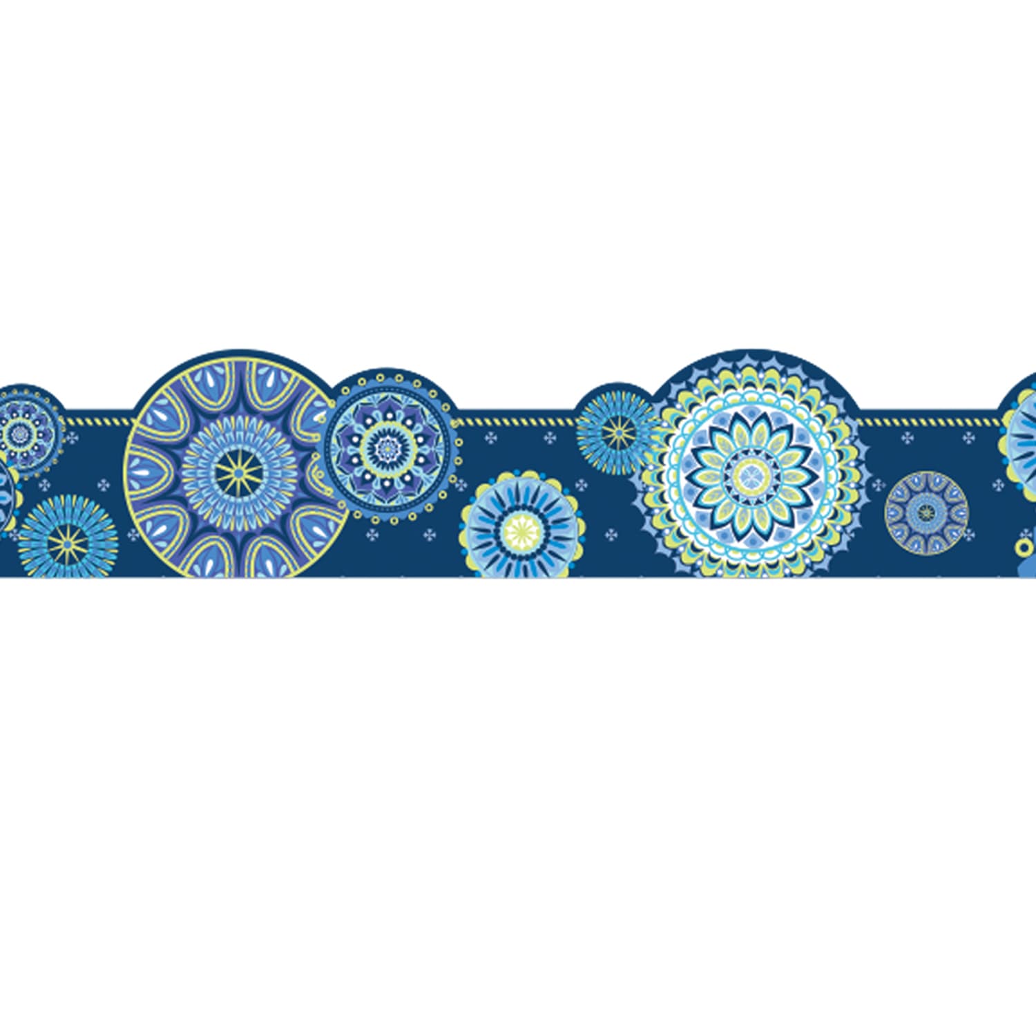 Eureka Extra Wide Deco Trim Packs, 37' x 3-1/4in, Blue Harmony Mandala, Set Of 6 Packs - Image 3