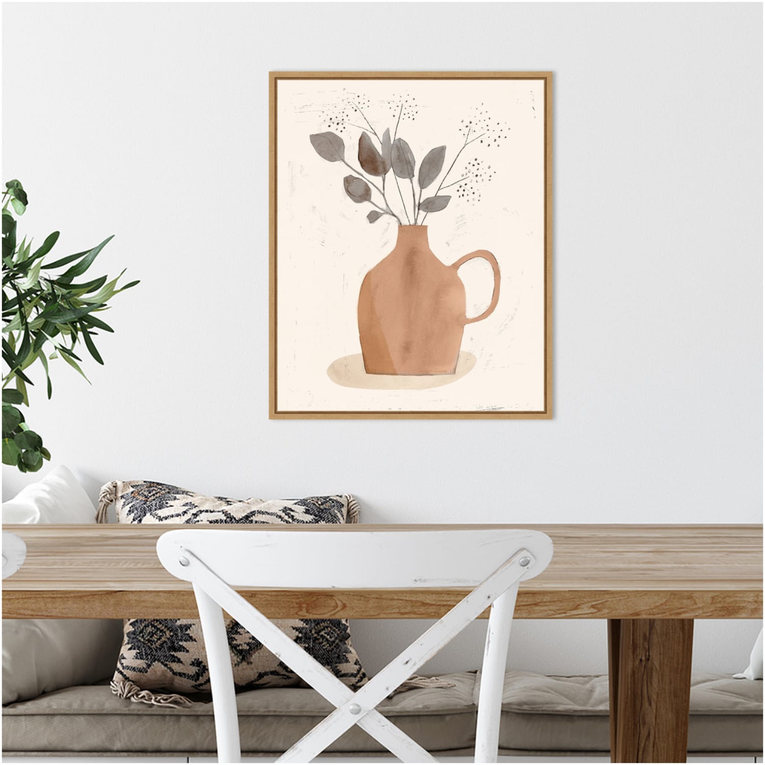 Amanti Art La Planta II (Floral Vase) by Victoria Barnes Framed Canvas Wall Art Print, 16in x 20in, Maple - Image 3
