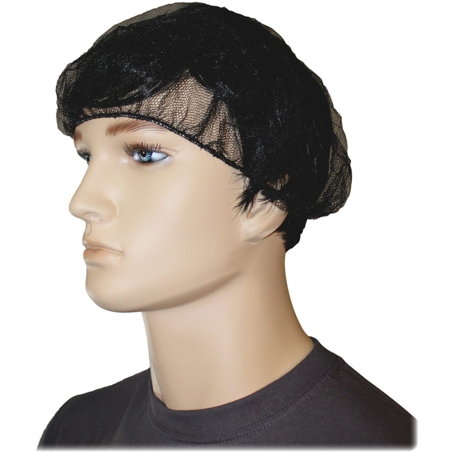 Genuine Joe Black Nylon Hair Net - Recommended for: Food Handling, Food Processing - Size Large - 21in Stretched Diameter - Contaminant Protection - Nylon - Black - Comfortable, Lightweight, Durable, Tear Resistant - 100 / Pack - Image 5