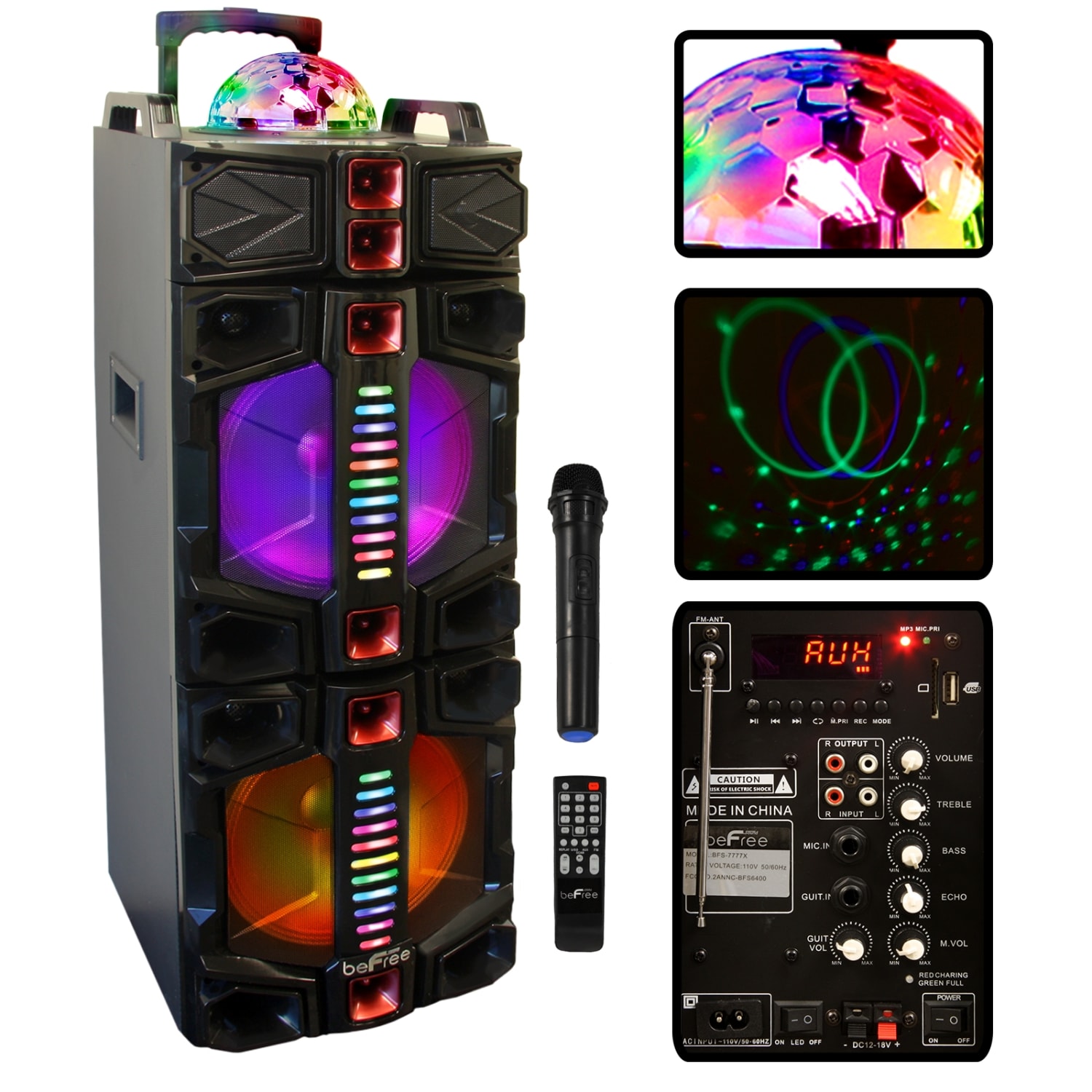 BeFree Sound Portable Bluetooth Party Speaker, Black - Image 6