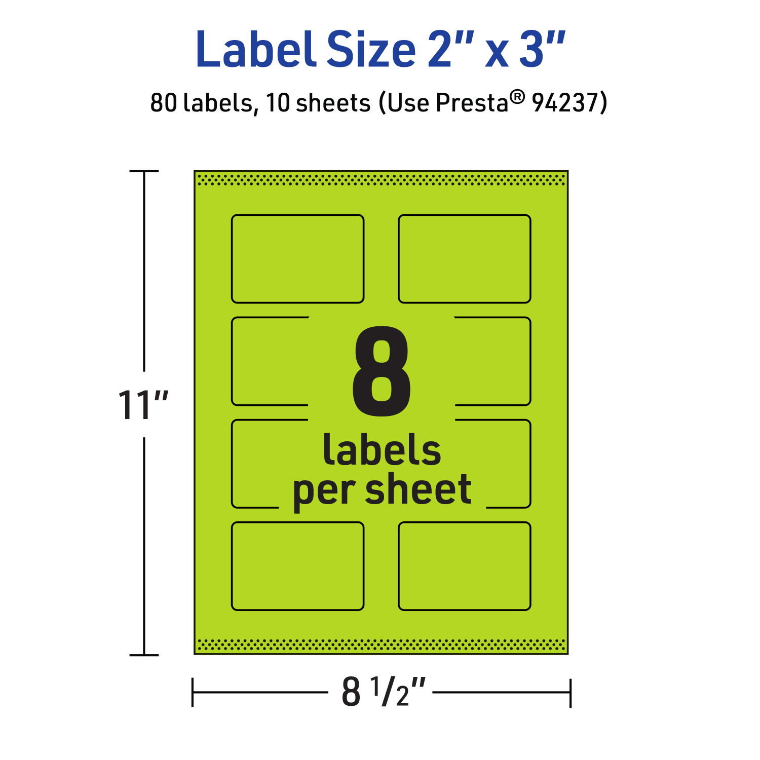 Avery Print-To-The-Edge Labels With Sure Feed Technology And Easy Peel, 94237-BGP10, Rectangle, 2in x 3in, Matte Bright Green, Pack of 80 - Image 6