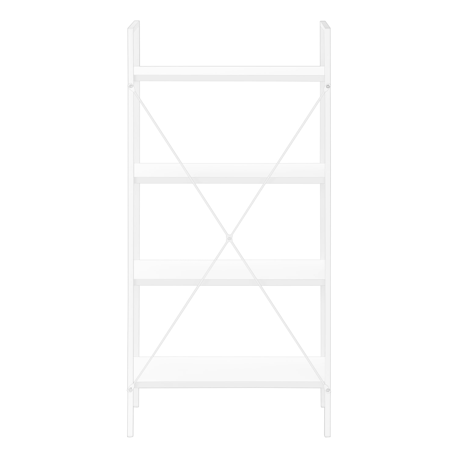 Monarch Specialties Riva 48inH 4-Shelf Bookshelf, White - Image 6