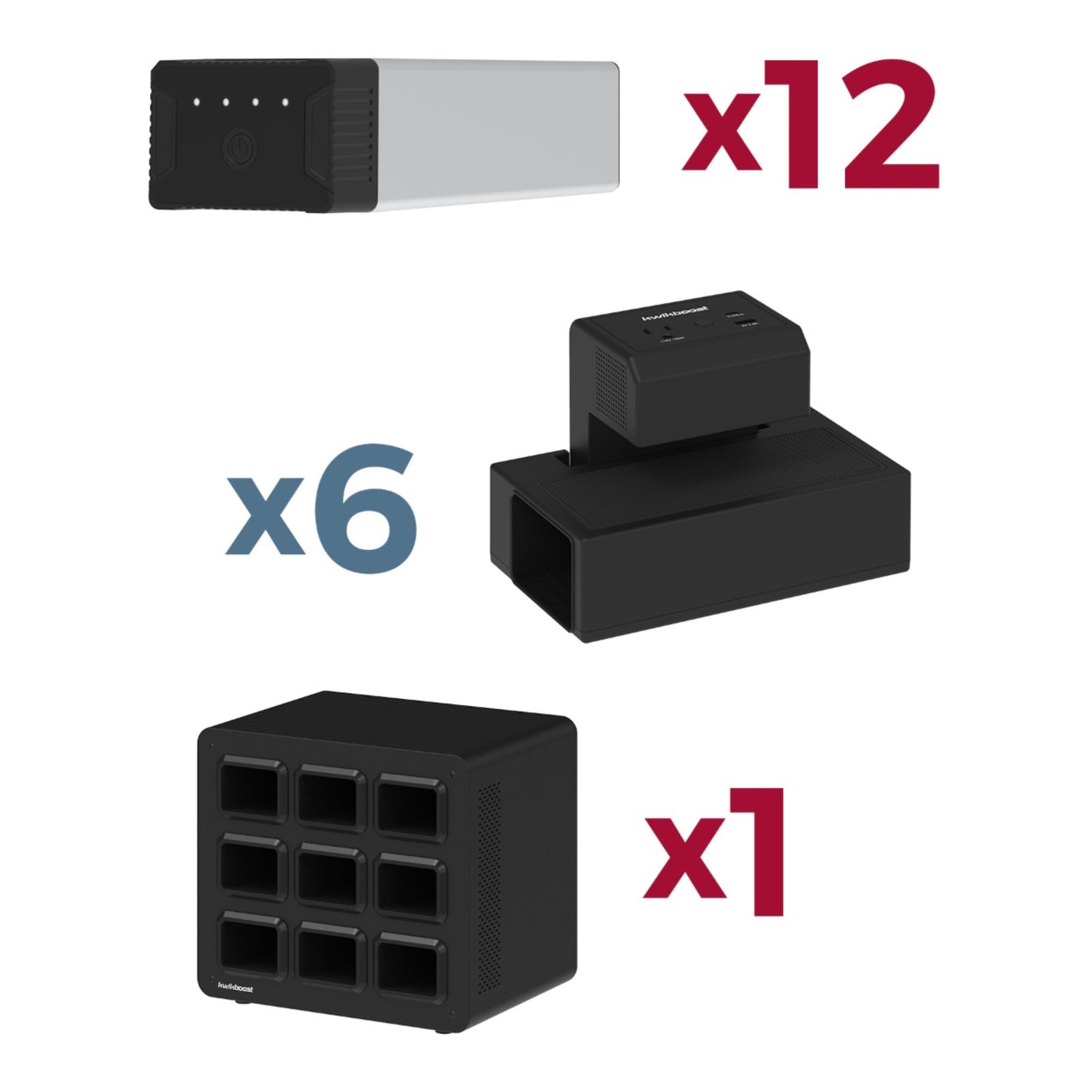 Luxor EdgePower Desktop Charging Station System, Constant Use Bundle, Black/Silver, KBEP-12B6C9 - Image 3