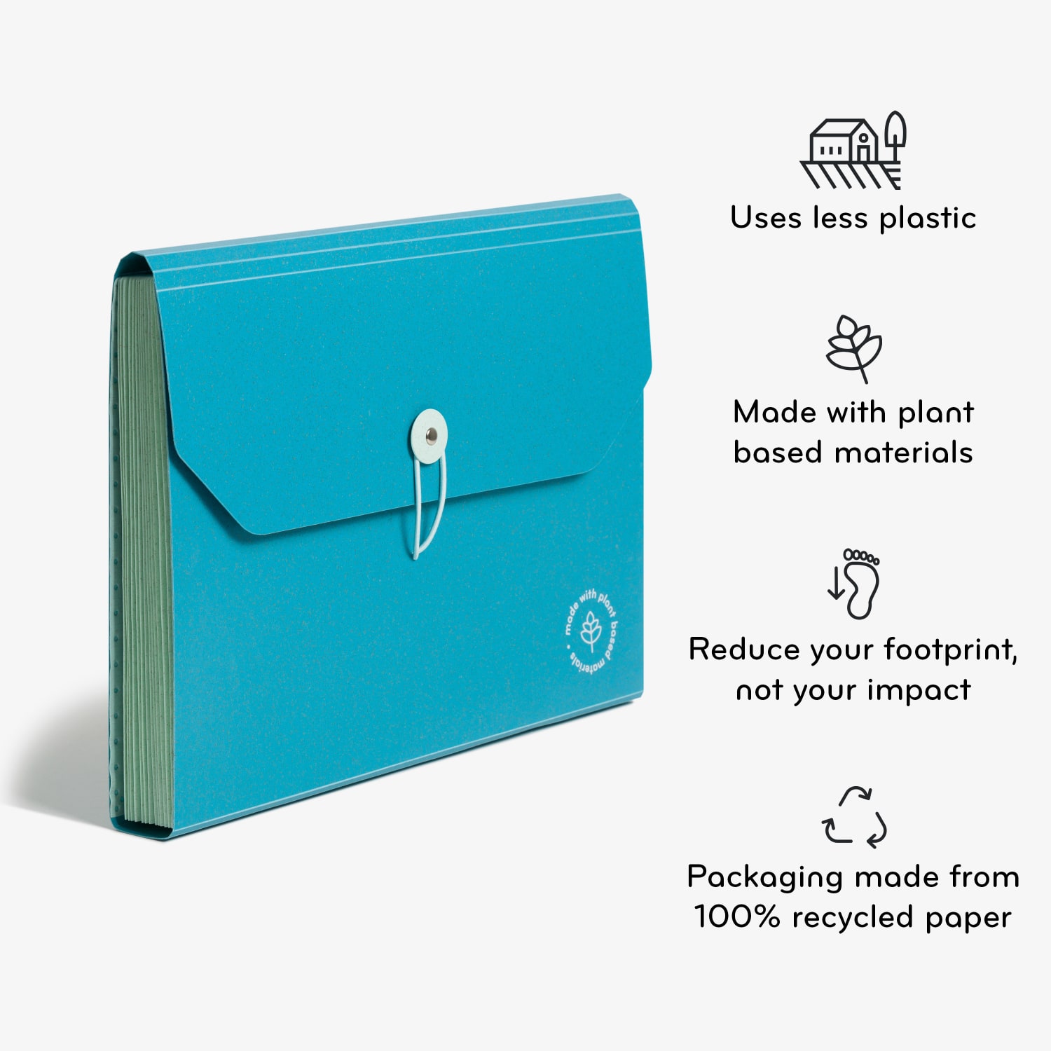 U Brands U-Eco 13 Pocket Poly Expandable File, 5.75in Expansion, Letter, Assorted, Ocean Blue - Image 3
