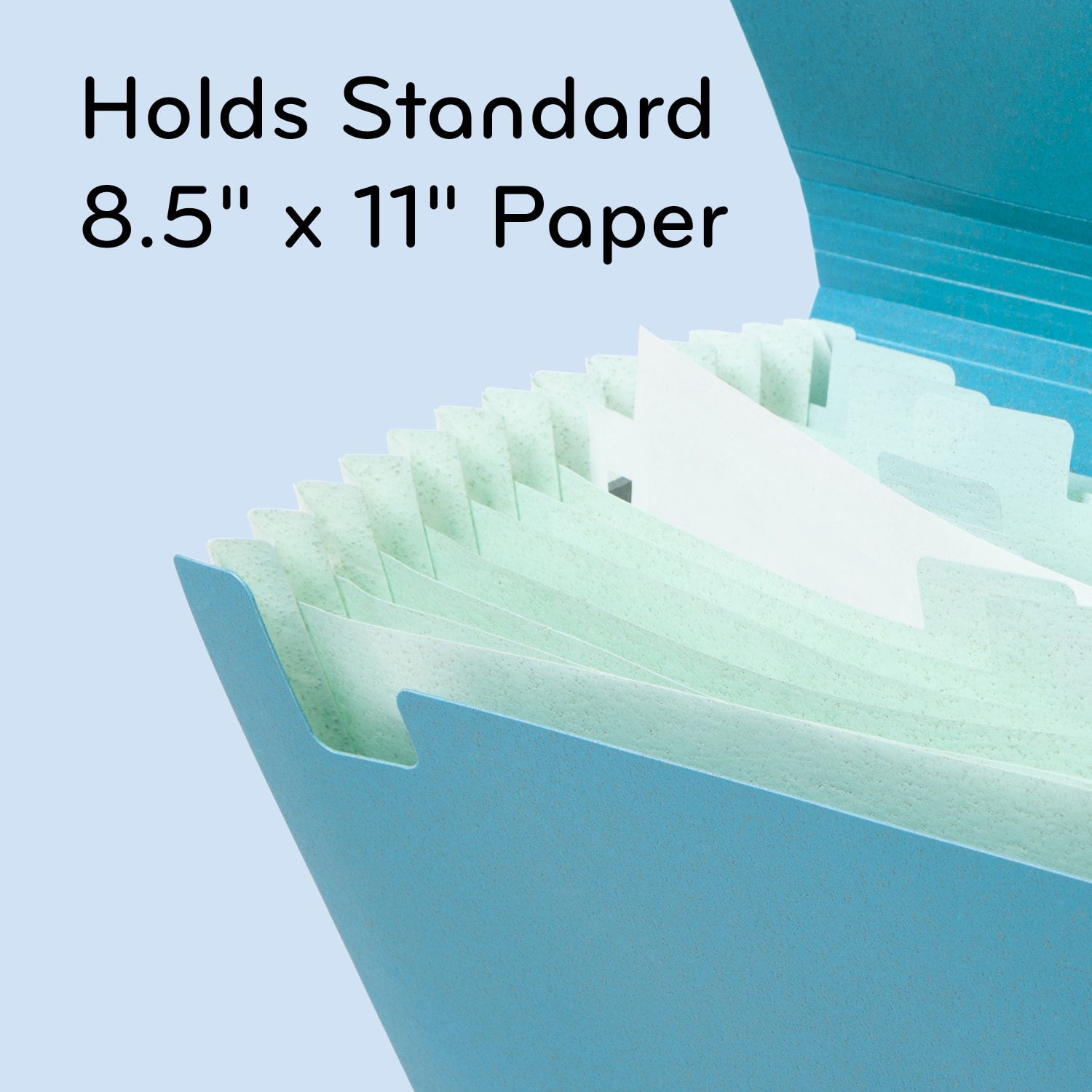 U Brands U-Eco 13 Pocket Poly Expandable File, 5.75in Expansion, Letter, Assorted, Ocean Blue - Image 4
