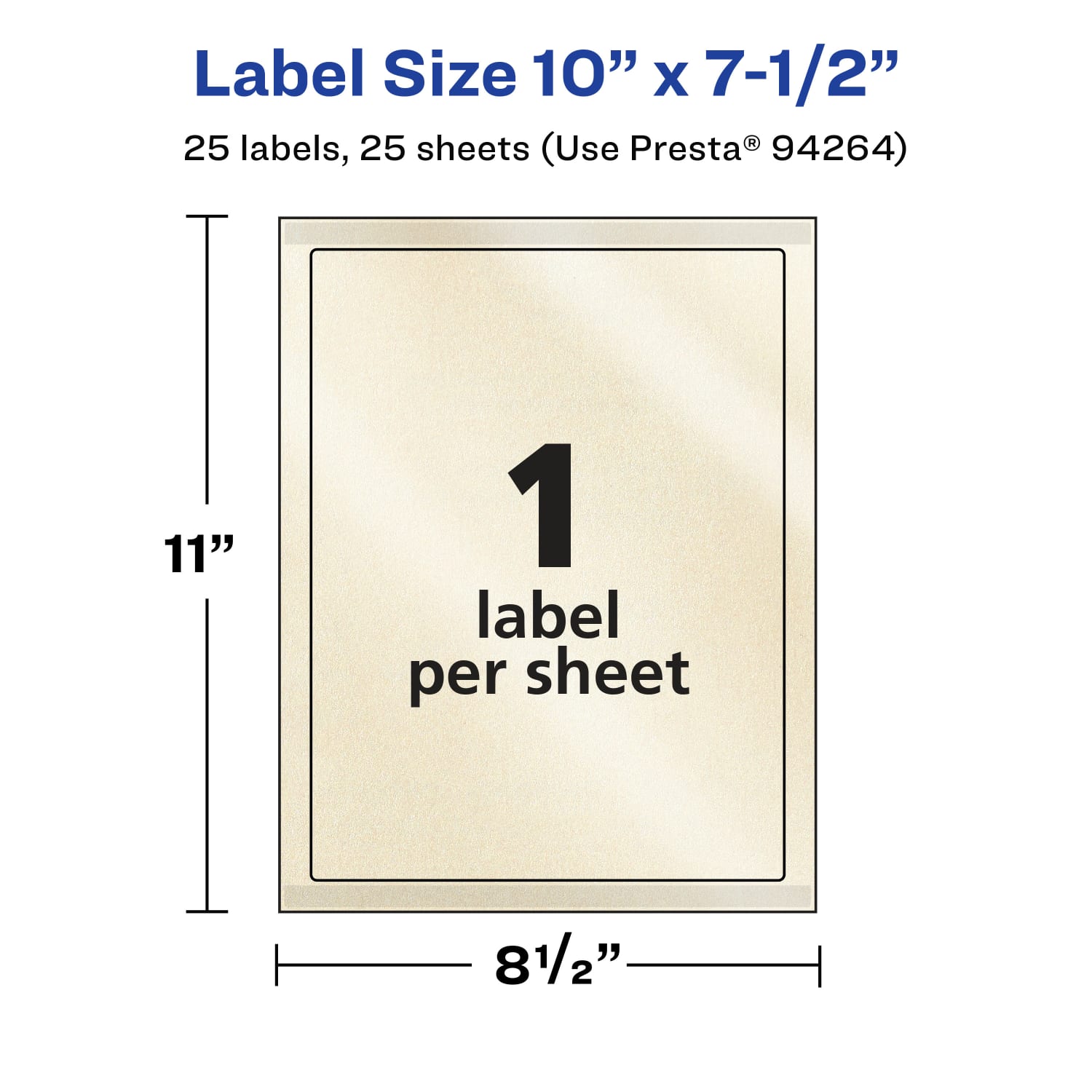 Avery Pearlized Permanent Labels With Sure Feed, 94264-PIP25, Rectangle, 10in x 7-1/2in, Ivory, Pack Of 25 Labels - Image 6