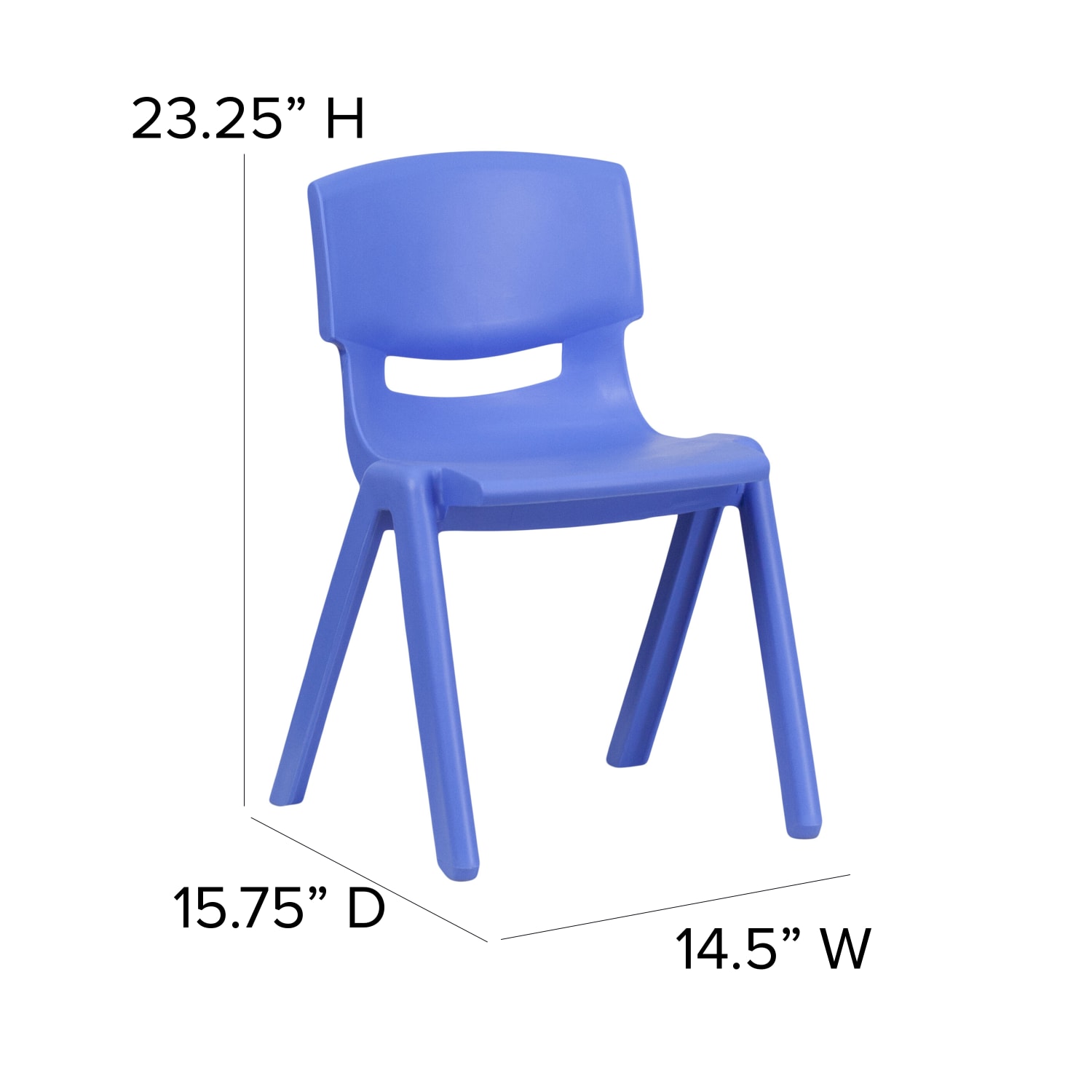 Flash Furniture Plastic Stackable School Chairs With 13 14in Seat Height Blue Pack Of 4 Chairs PopularChairscom