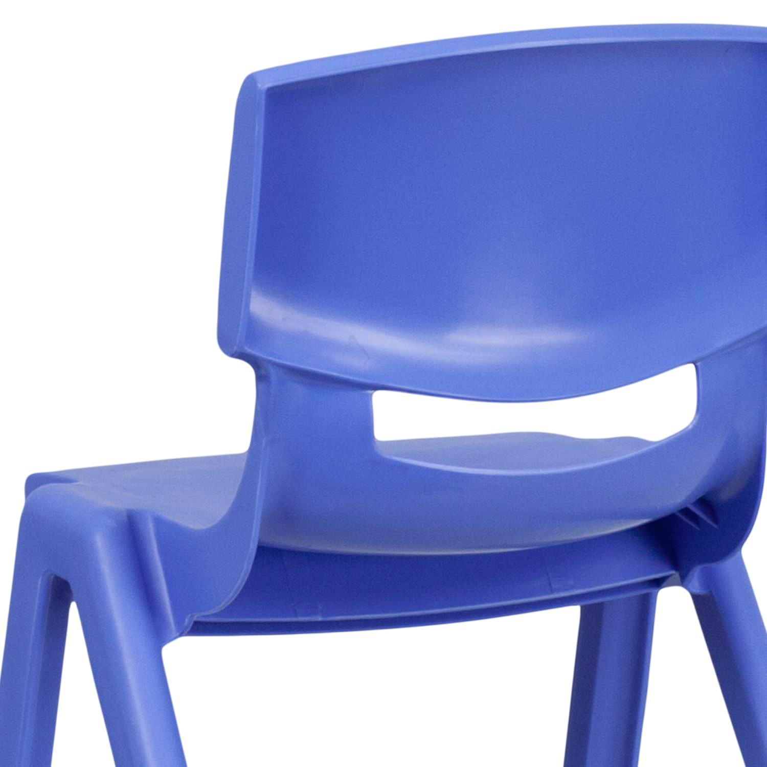 Flash Furniture Plastic Stackable School Chairs With 13 14in Seat Height Blue Pack Of 4 Chairs PopularChairscom