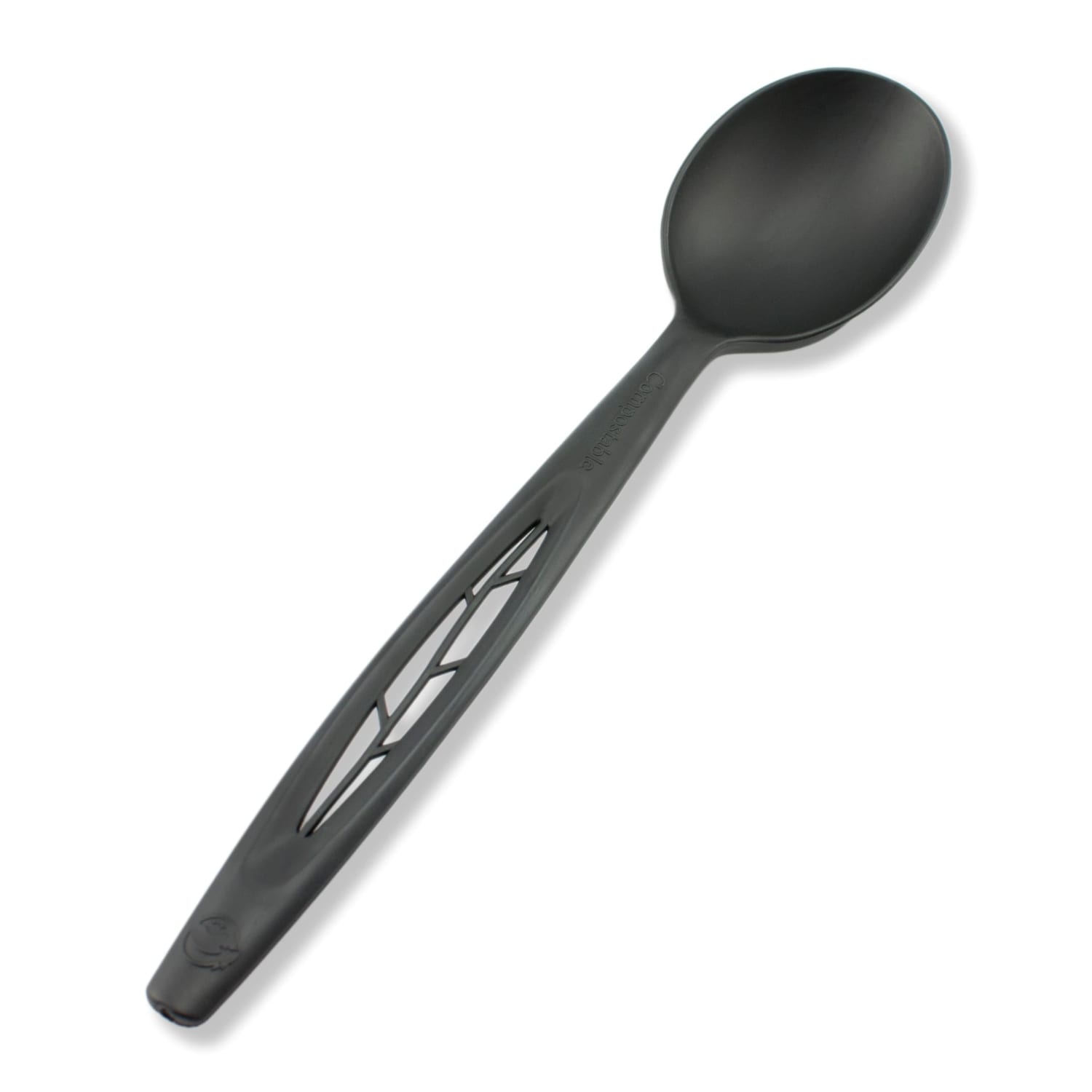 StalkMarket Compostable Cutlery Spoons, 6 1/2in, Black, Pack Of 1,000 Spoons