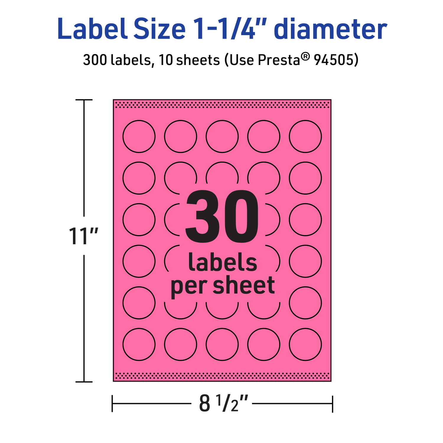 Avery Print-To-The-Edge Labels With Sure Feed Technology And Easy Peel Label Feature, 94505-BPP10, Round, 1-1/4in, Matte Bright Pink, Pack of 300 - Image 6