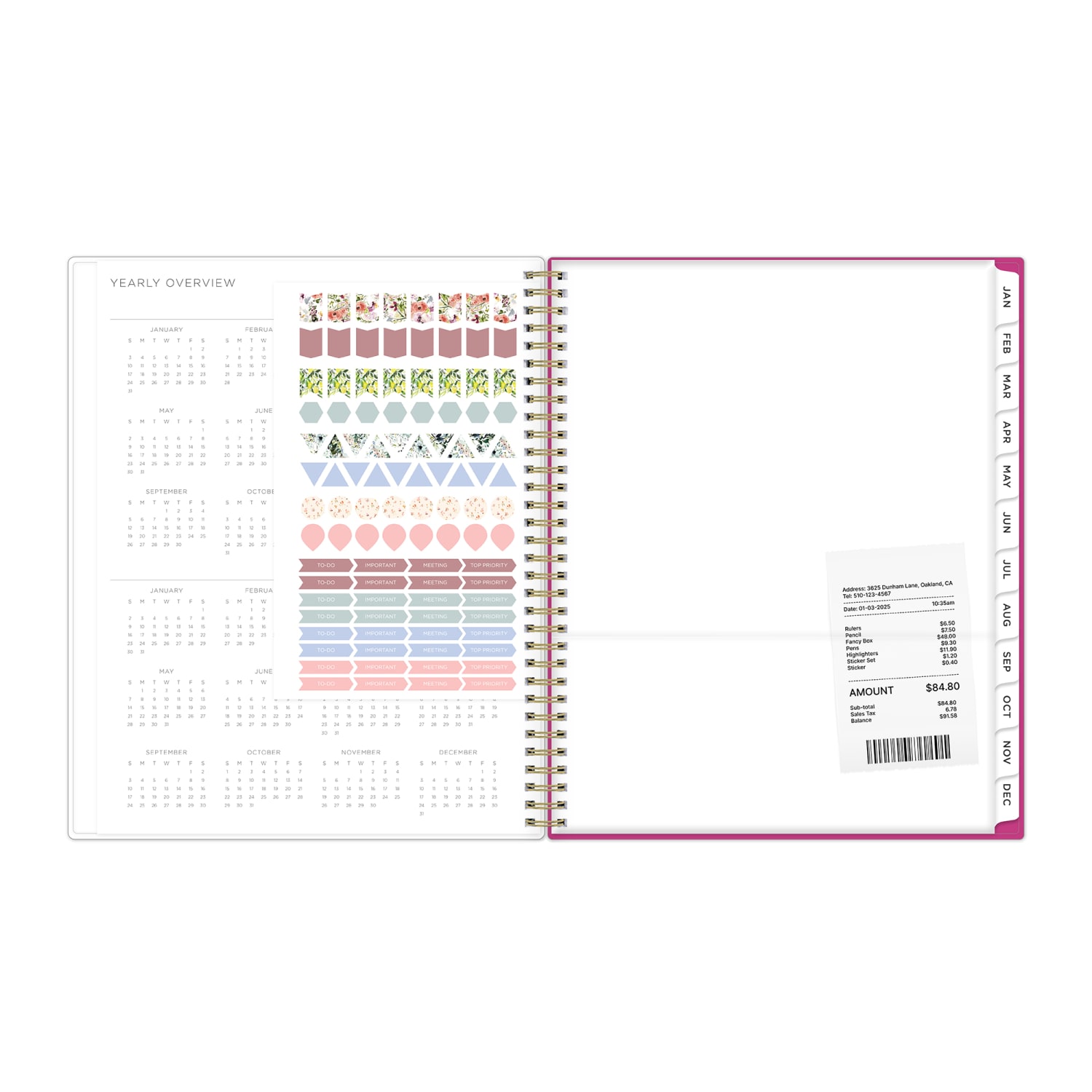 2027 Blue Sky Magenta Blooms Weekly/Monthly Planning Calendar, 8.5x11, 0%, PP, Jan-Dec, RY27 - Image 5