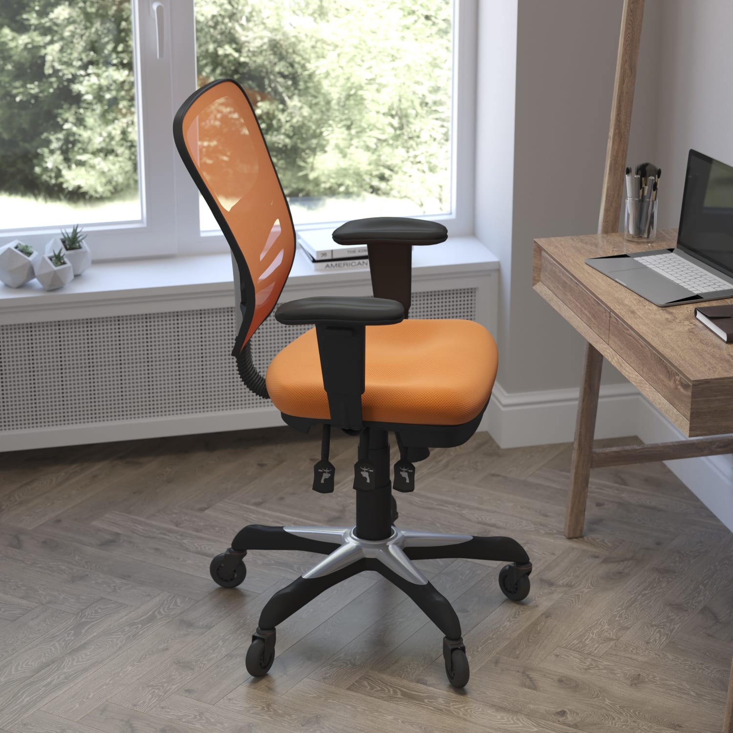 Flash Furniture Nicholas Ergonomic Mesh MidBack Multifunction Executive Swivel Office Chair OrangeBlack PopularChairscom Flash Furniture Nicholas Ergonomic Mesh Mid Back Multifunction Executive Swivel Office Chair OrangeBlack PopularChairscom