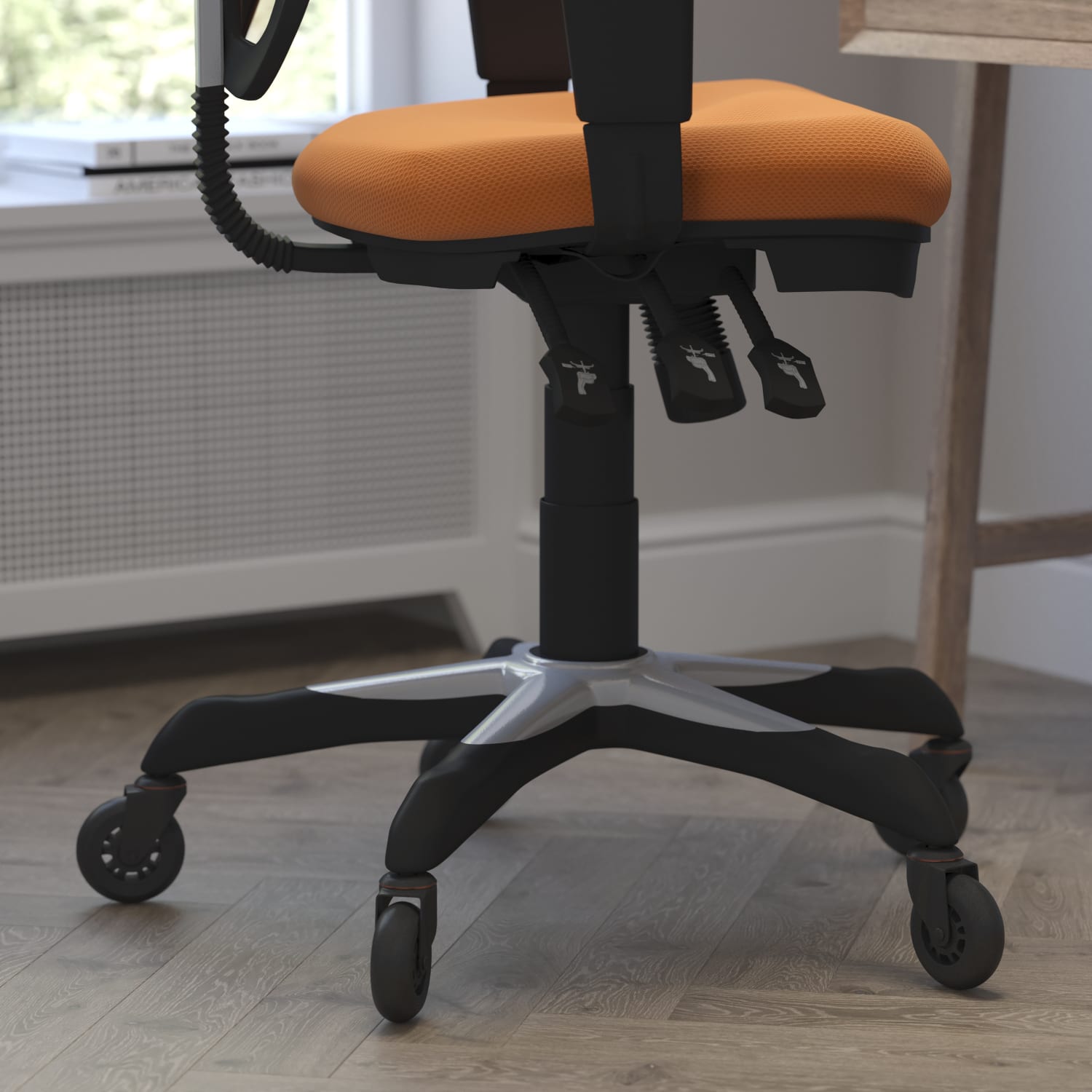 Flash Furniture Nicholas Ergonomic Mesh MidBack Multifunction Executive Swivel Office Chair OrangeBlack PopularChairscom Flash Furniture Nicholas Ergonomic Mesh Mid Back Multifunction Executive Swivel Office Chair OrangeBlack PopularChairscom