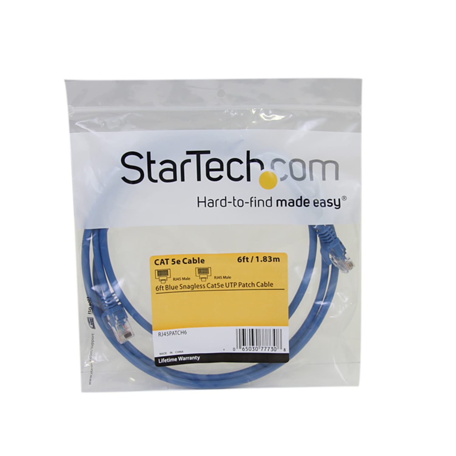 StarTech.com 6 ft Blue Snagless Cat5e UTP Patch Cable - Make Fast Ethernet network connections using this high quality Cat5e Cable, with Power-over-Ethernet capability - 6ft Cat5e Patch Cable - 6 ft Cat 5e patch cable - 6ft Cat5e Patch Cord - Image 4