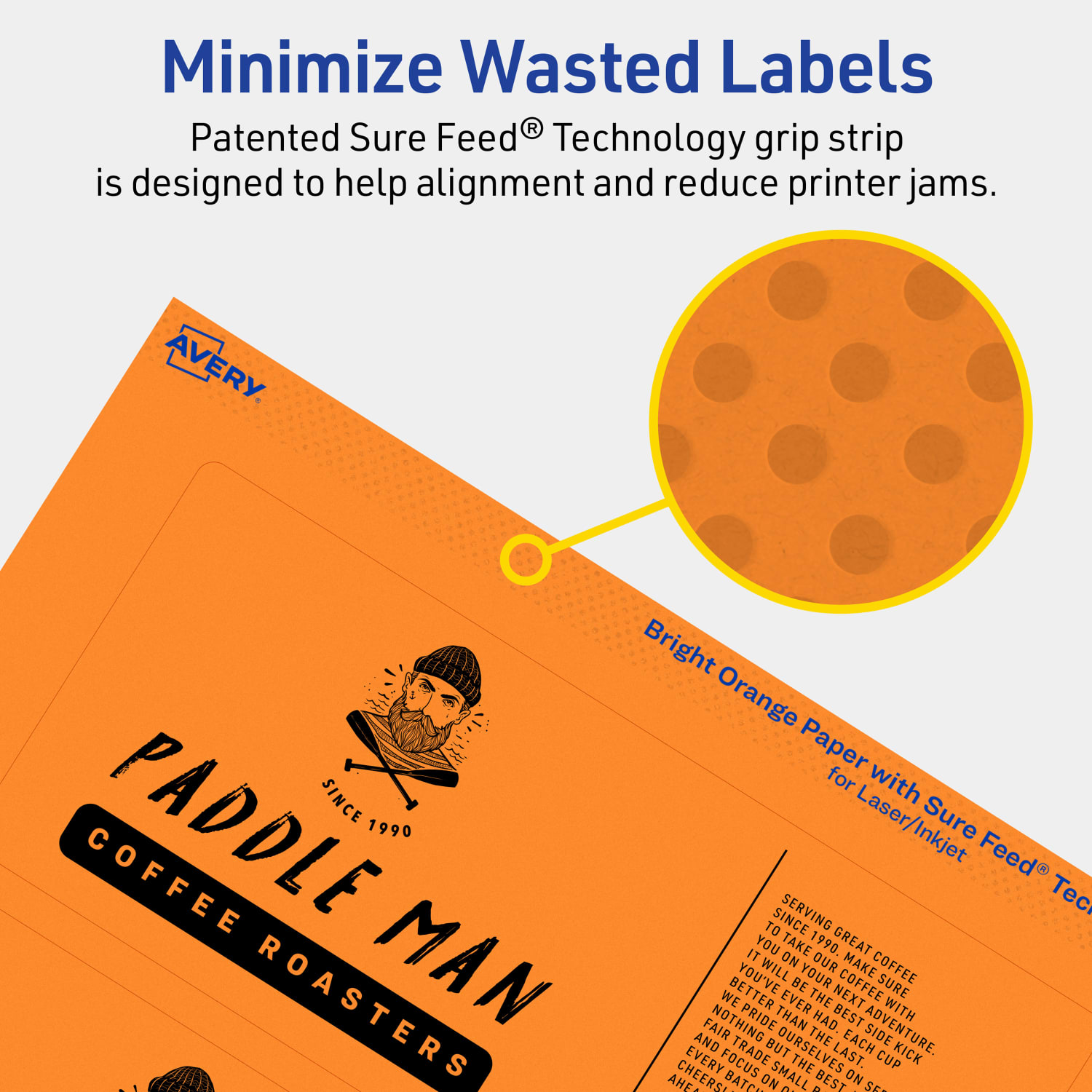 Avery Print-To-The-Edge Labels With Sure Feed Technology, 94250-BOP10, Rectangle, 3in x 7in, Matte Bright Orange, Pack of 30 - Image 5