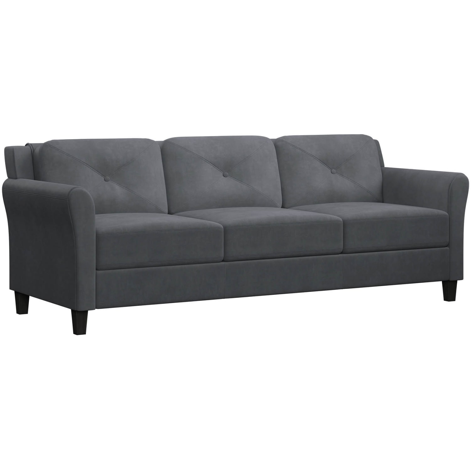 Lifestyle Solutions Hanson Microfiber Sofa, Dark Gray - Image 4