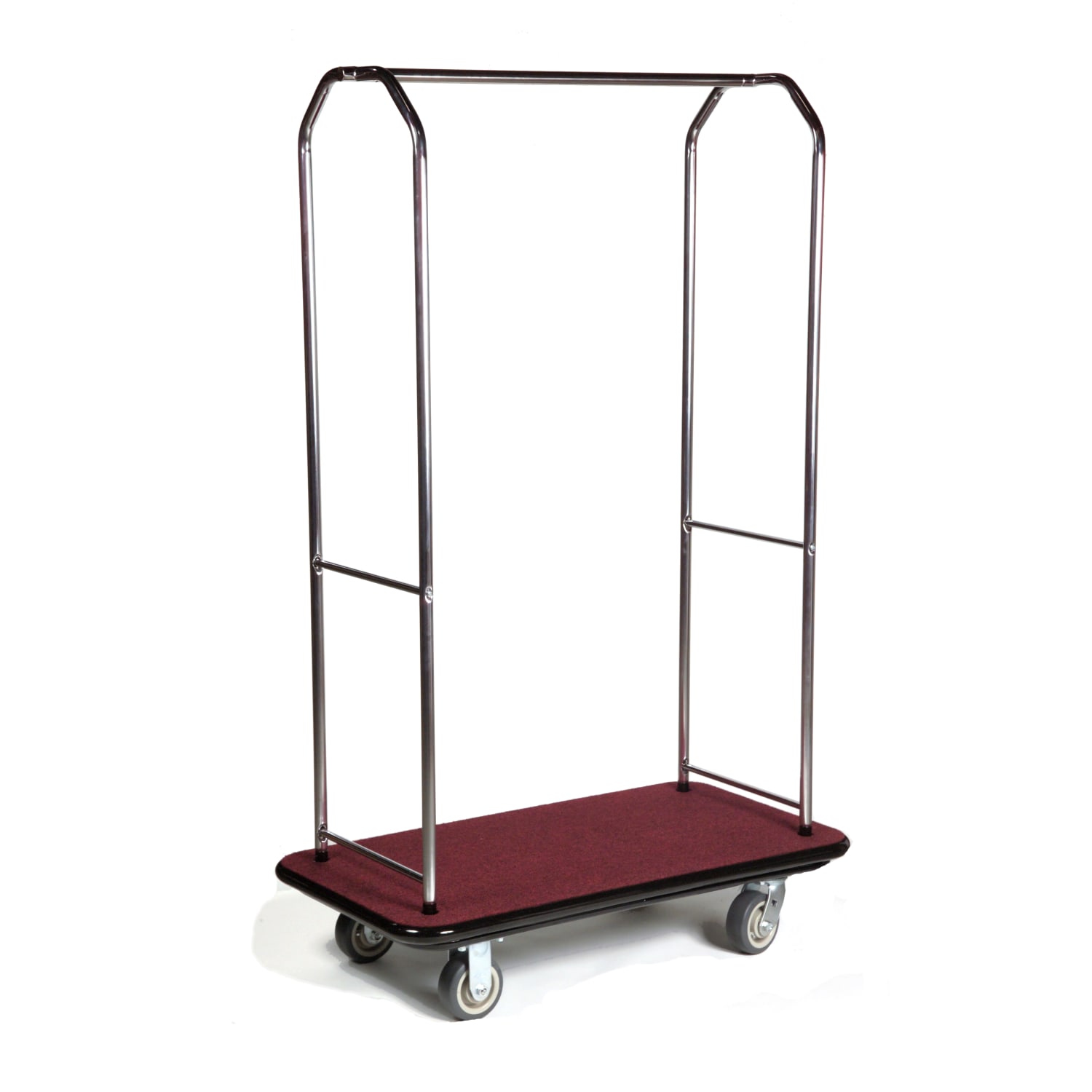 CSL Traditional Luggage Cart, 72-1/2inH x 43inW x 23inD, Red