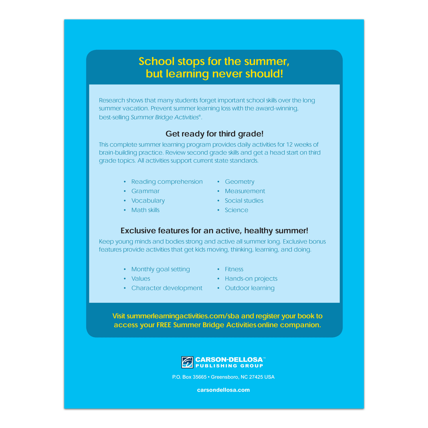 Carson-Dellosa Summer Bridge Activities Workbook, 2nd Edition, Grades 2-3 - Image 4